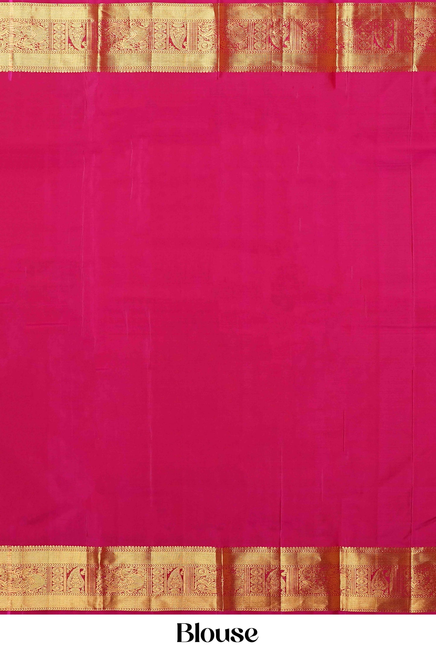 Rani Pink & Gold Self-Butta Kanchipuram Pure Silk Saree with Rich Zari Border