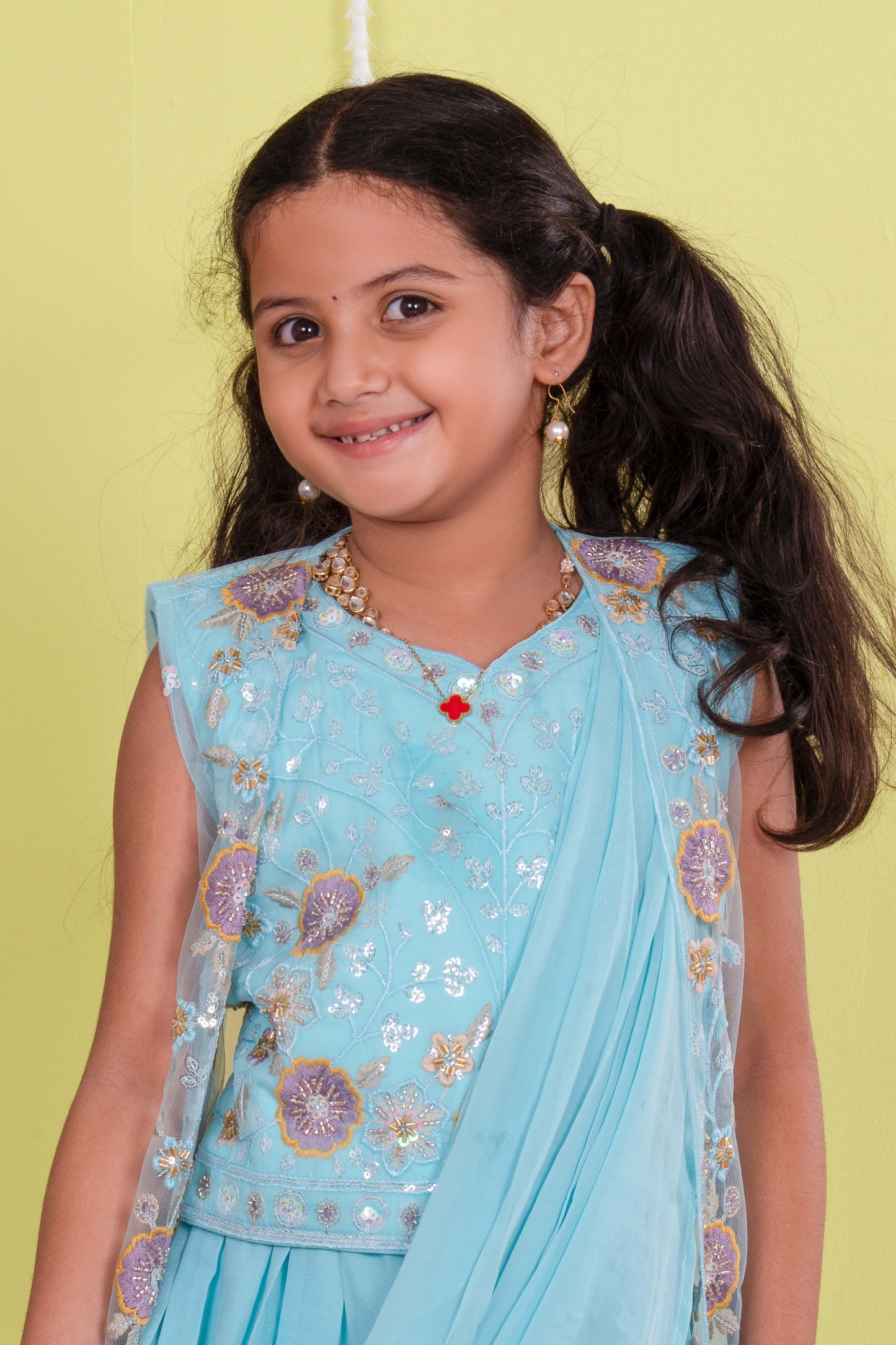 Girl's Ethnic Lehenga Saree