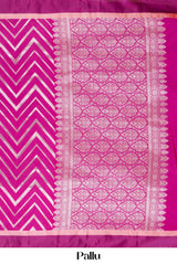 purple art silk with silver zari