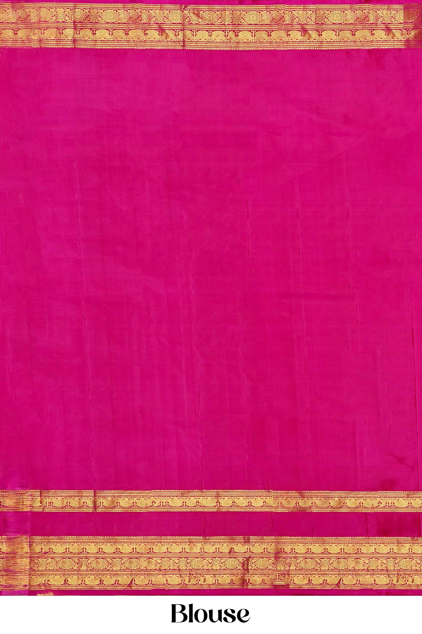 Traditional Orange Kanchipuram Pure Silk Saree with Contrast Pink Zari Border and Golden Motifs
