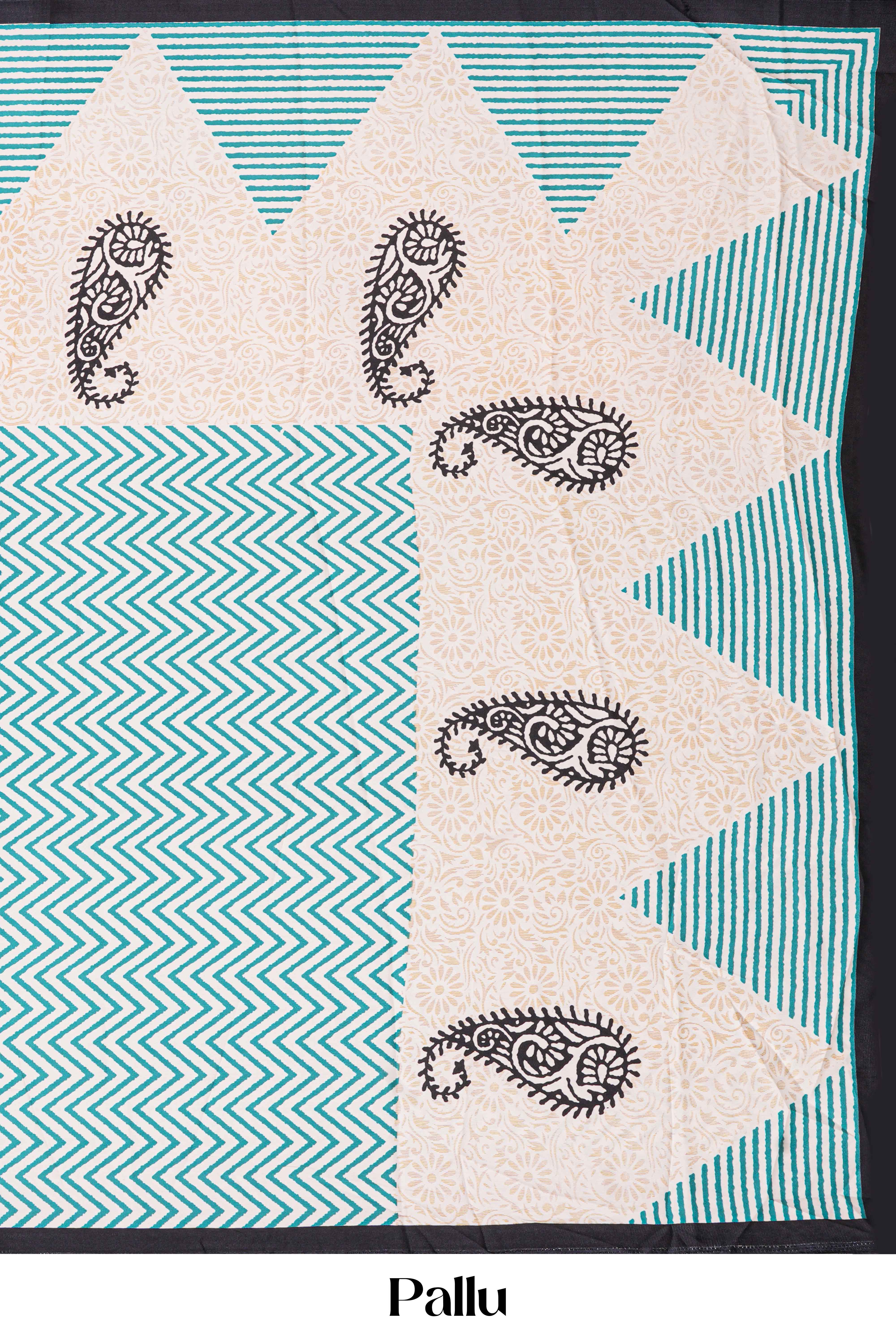 Modal Silk Saree Lightweight ,Flowy. Chevron Design ,Contrast Border Along With Floral Printed Blouse