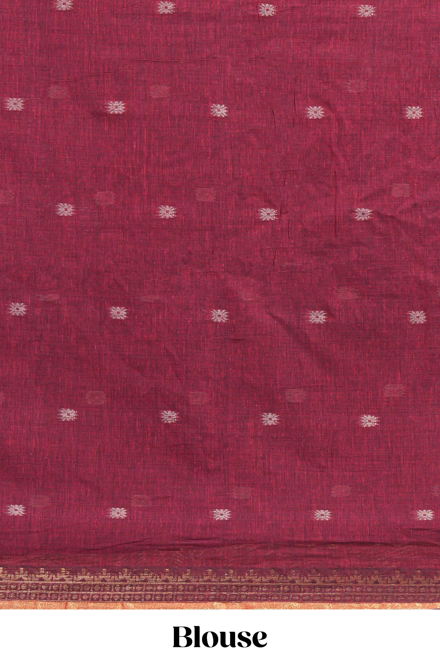 Maroon thread butta south cotton saree with self zari border and matching pallu