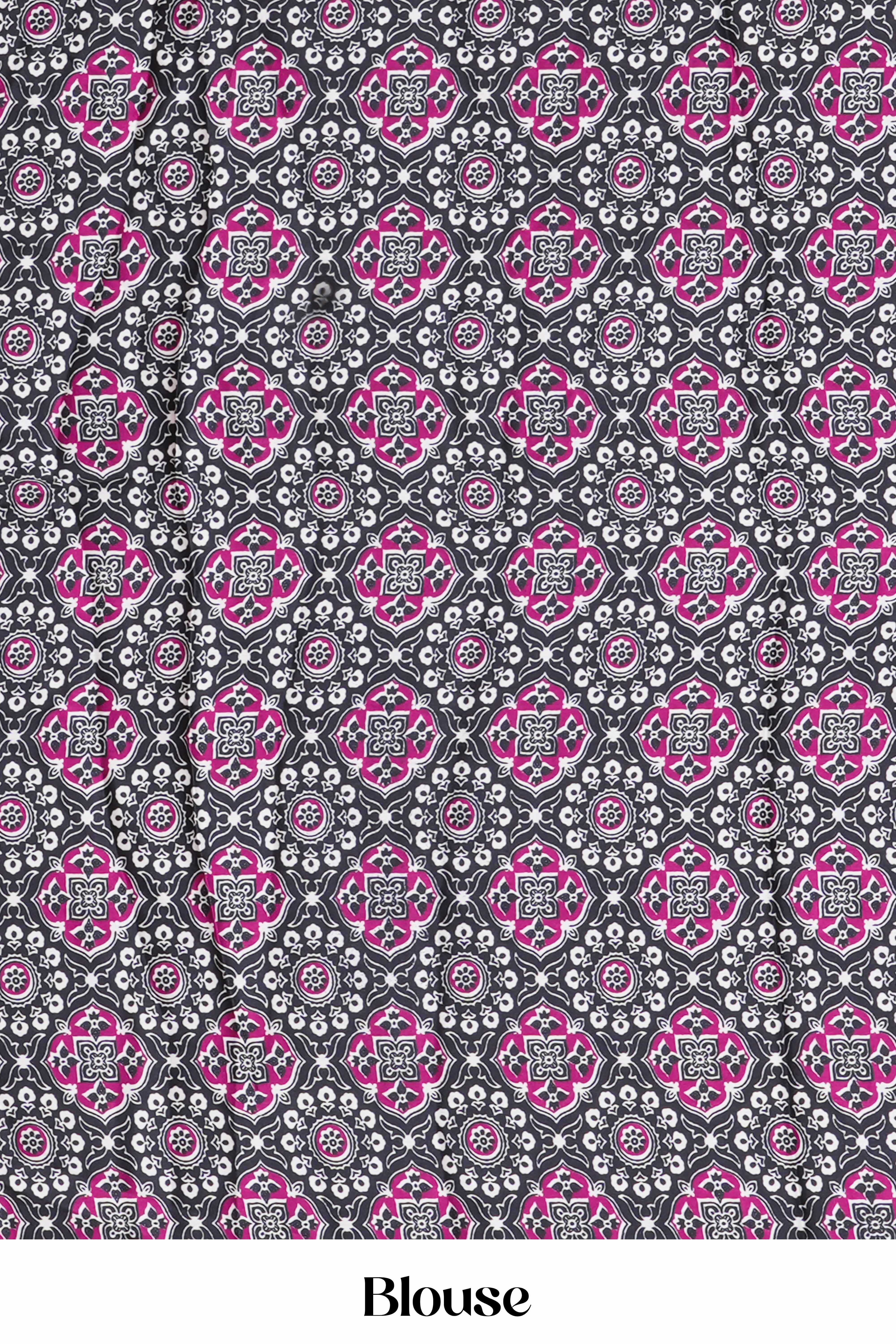 Pink Modal Silk Saree Bandhani Print Across The Body With Ajrakh Design Pallu Along With Blouse