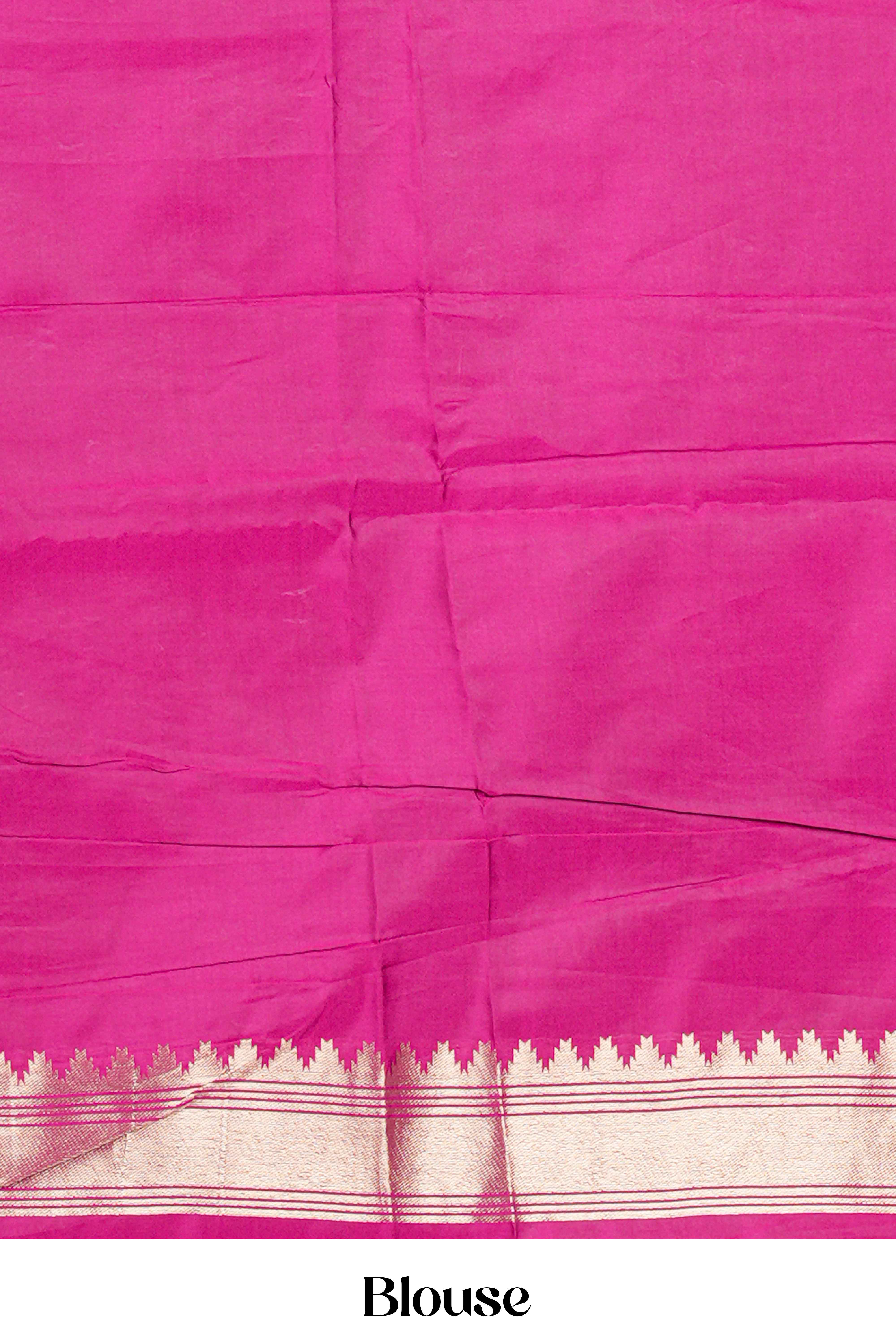 Peacock Blue Semi Art Silk Saree All Over Zari Butta With Contrast Zari Pallu