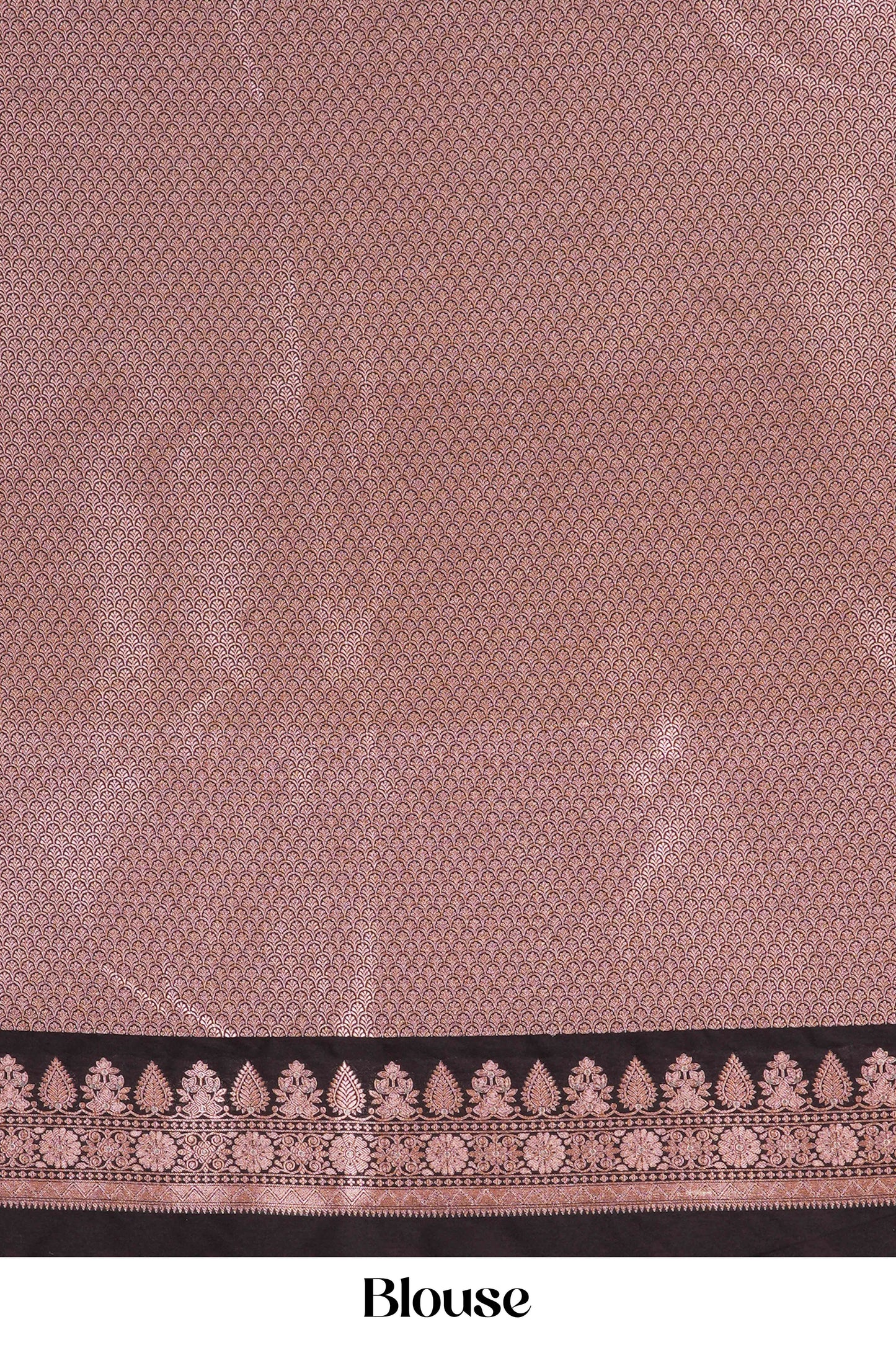Brown blouse fabric with a decorative border