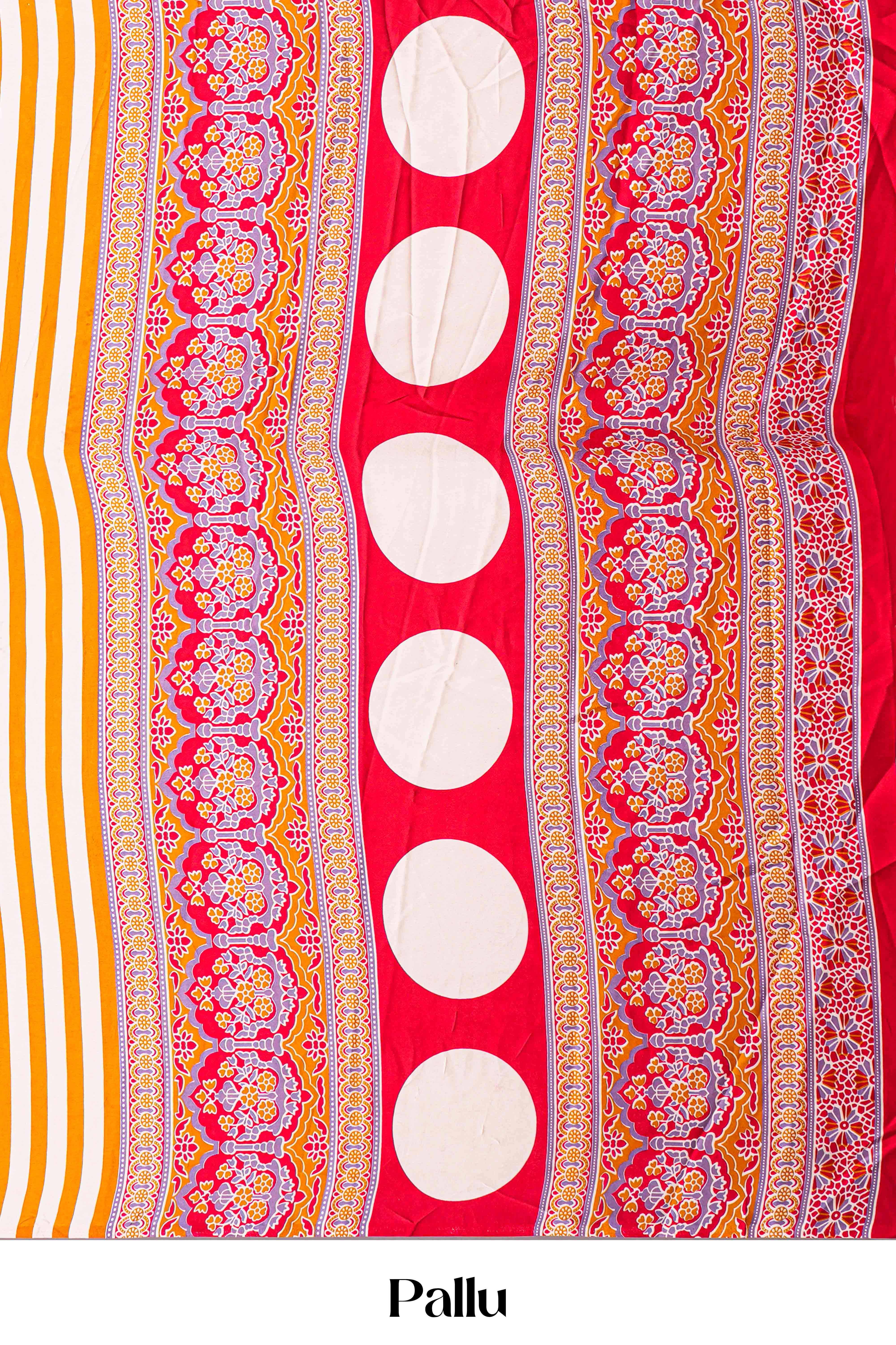 Modal Silk Sareehe Body Has Contrast Vibrant Yellow Vertical Stripes The Pallu Are Highlighted Ajrakh Design Along With Blouse