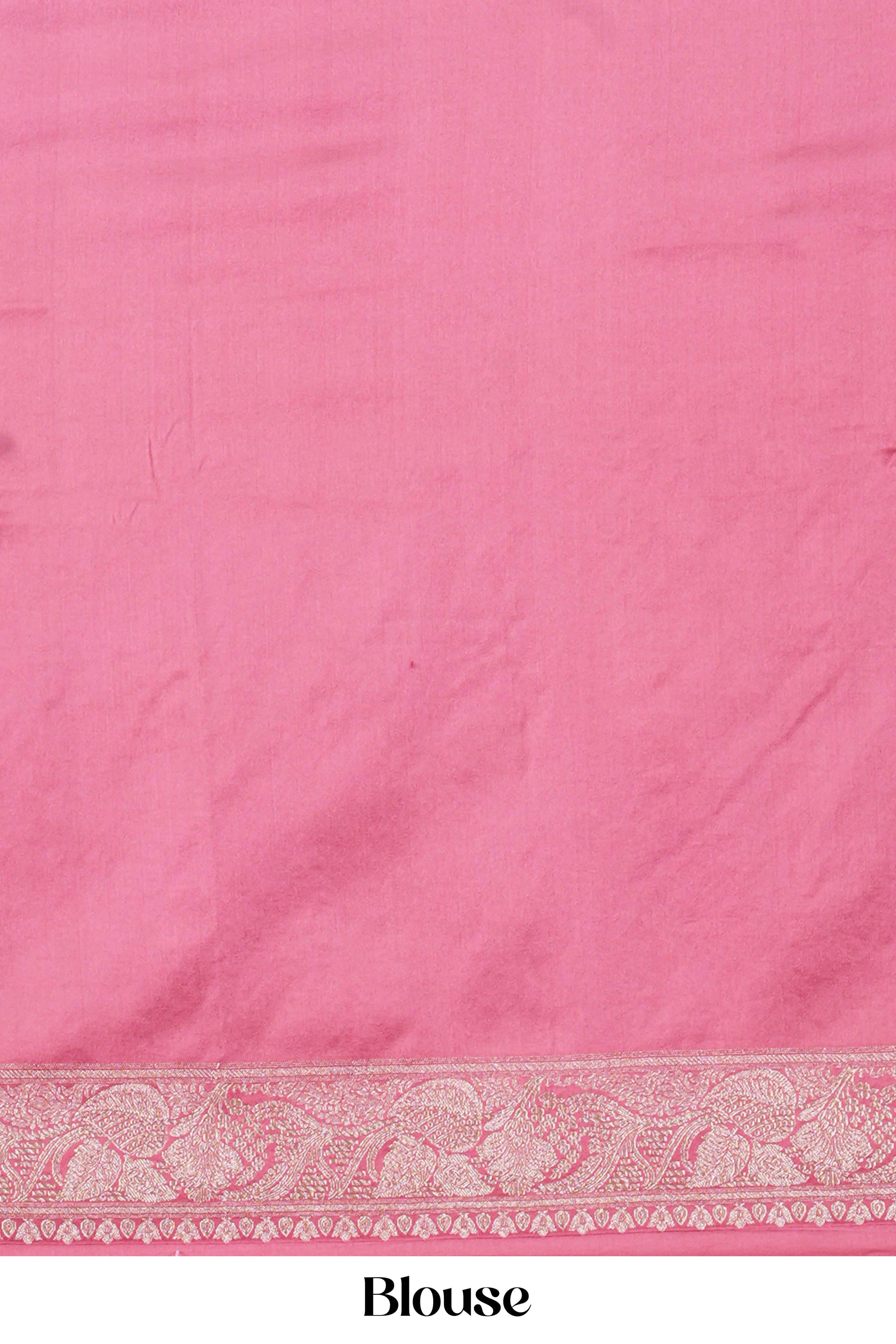 pink saree with pink blouse
