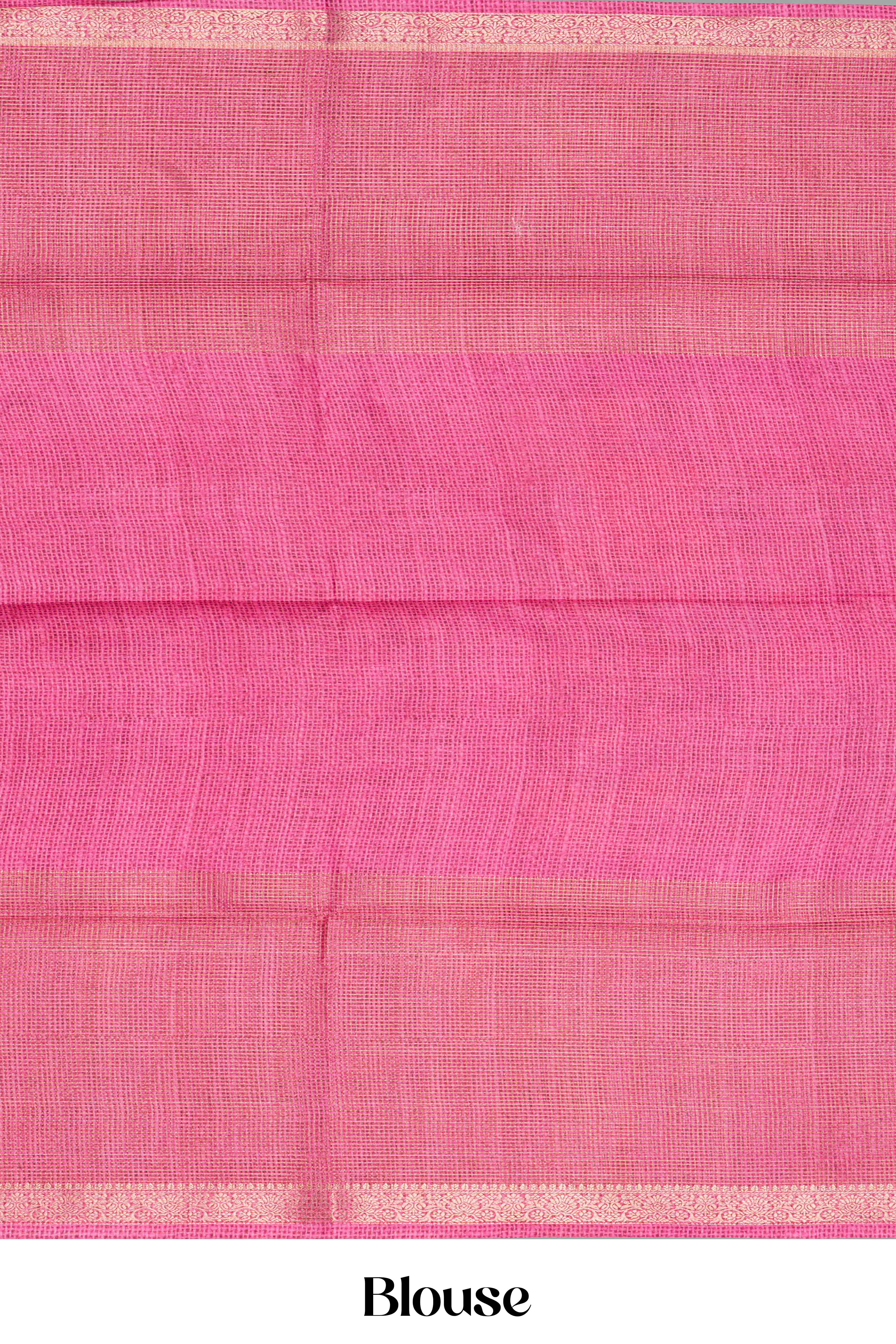 Art Tussar Centre Print With Zari Border