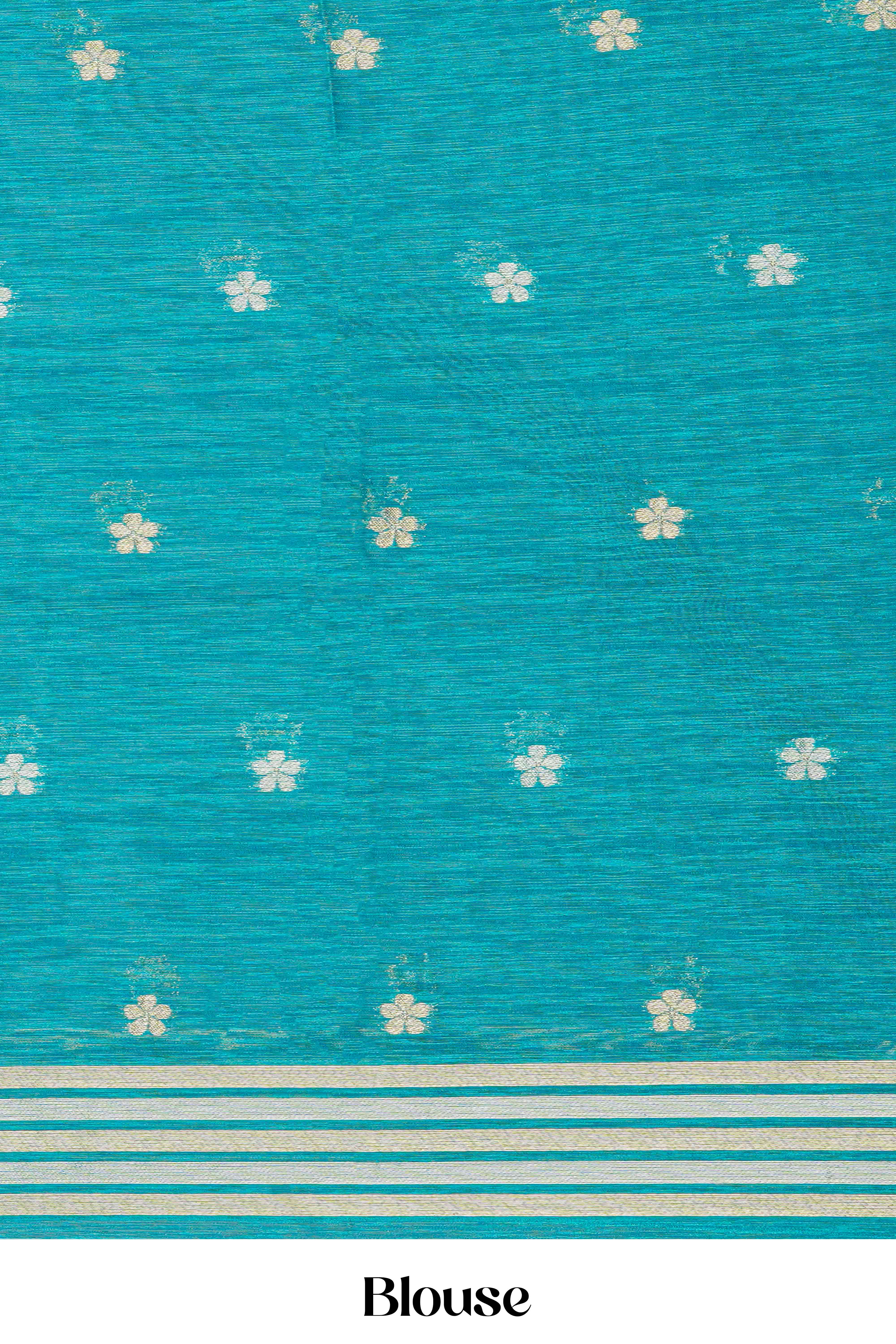 Munga Cotton All Over Zari Weaving With Zari Border