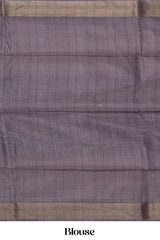 Sandal Art Tussar Saree Check s With Floral Design Across The Body Contrast Pallu With Blouse