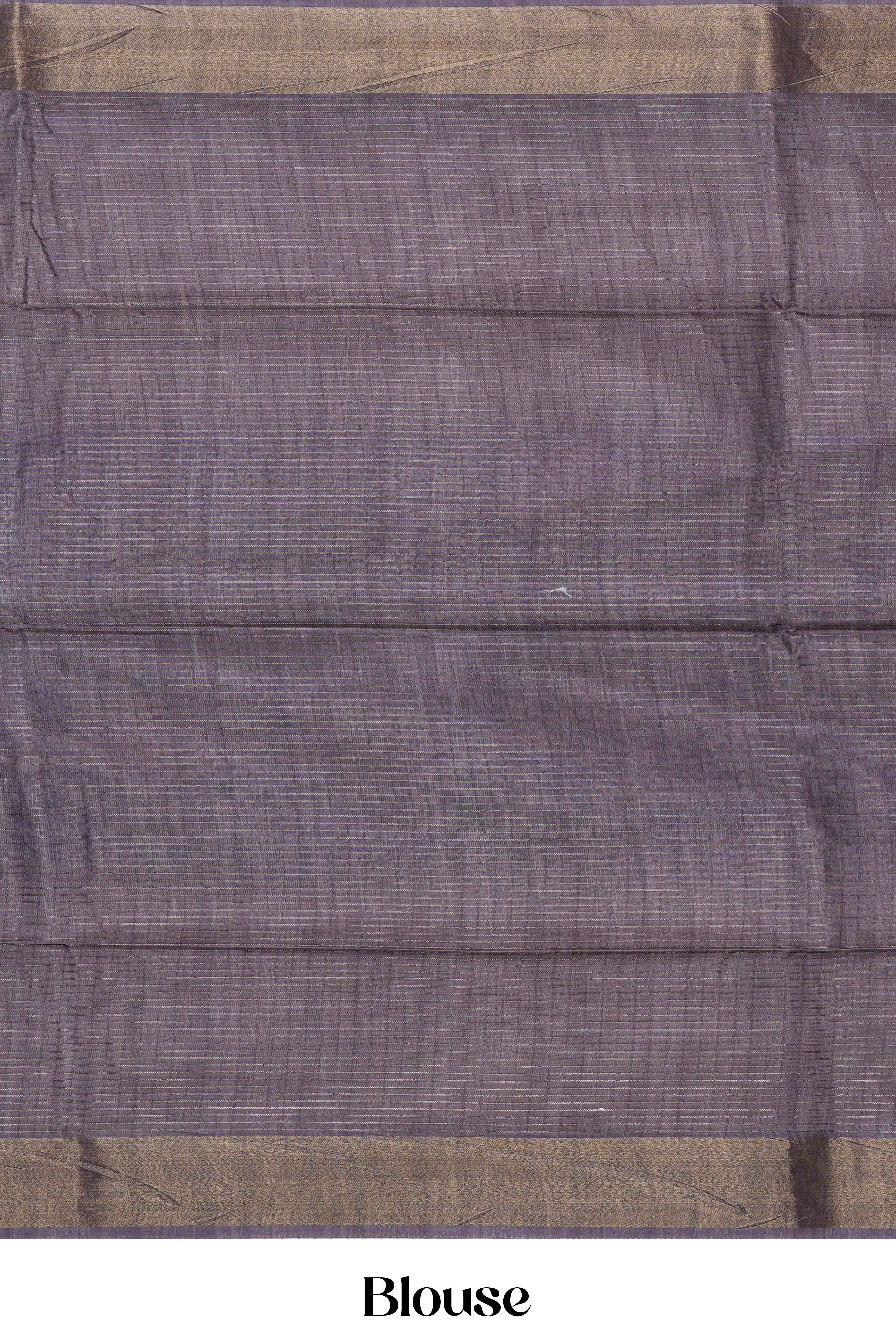 Sandal Art Tussar Saree Check s With Floral Design Across The Body Contrast Pallu With Blouse