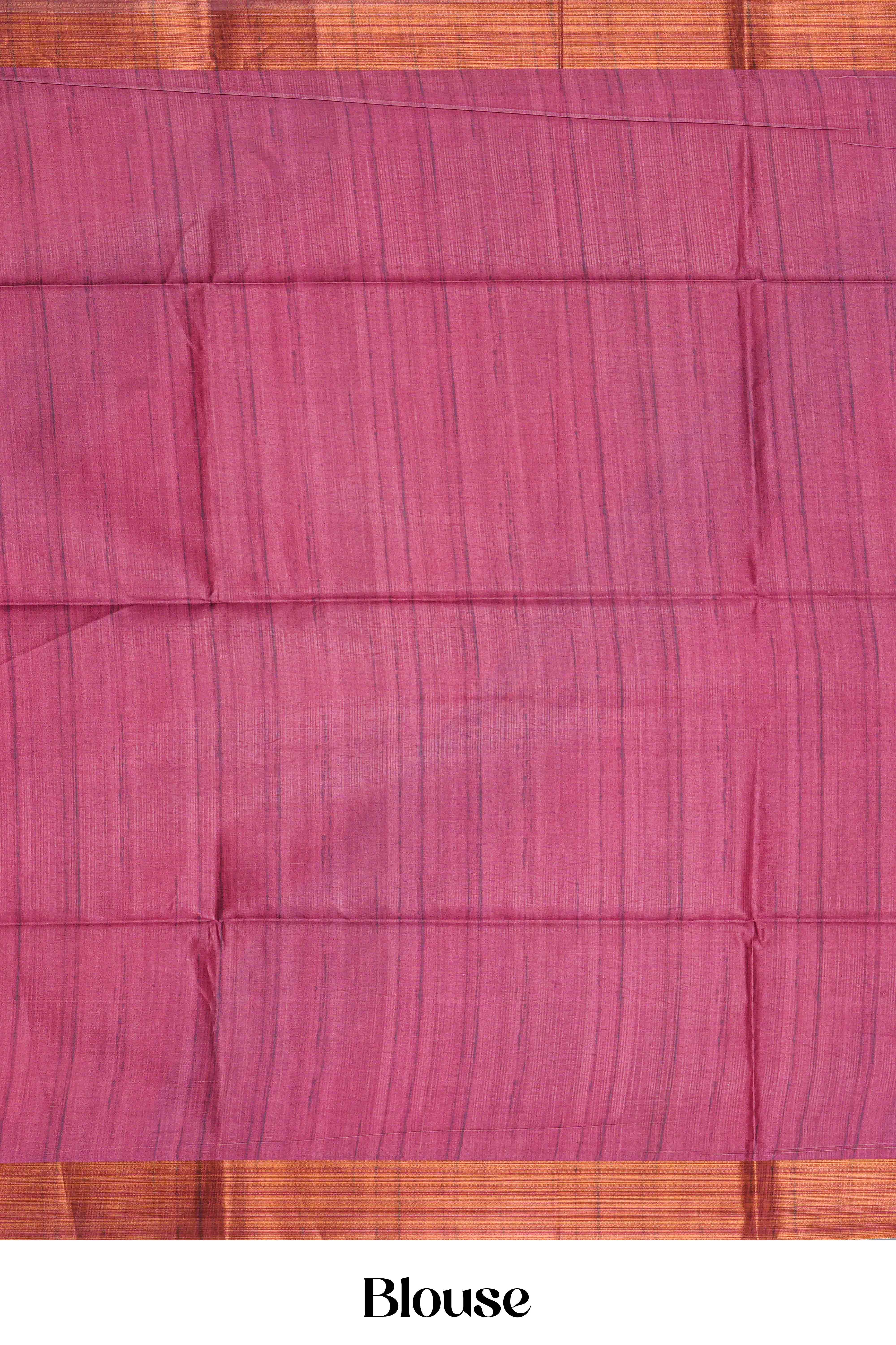 Semi Tussar Saree Multi Color Strips Across The Body With Contrast Pallu