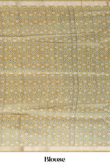 Art Tussar All Over Bandhani Print With Contrast Pallu Along With Blouse