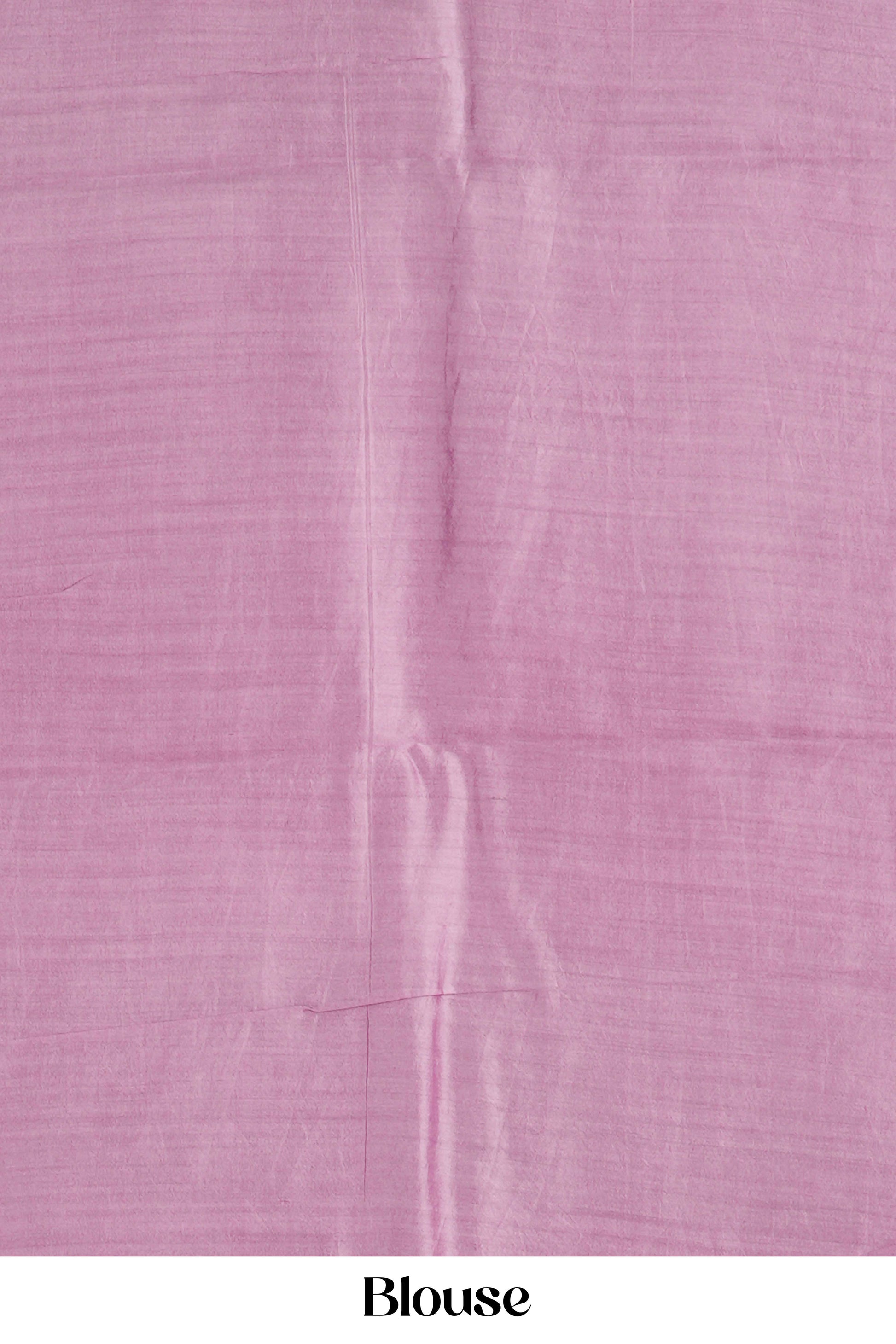 multi color tussar saree with pink blouse