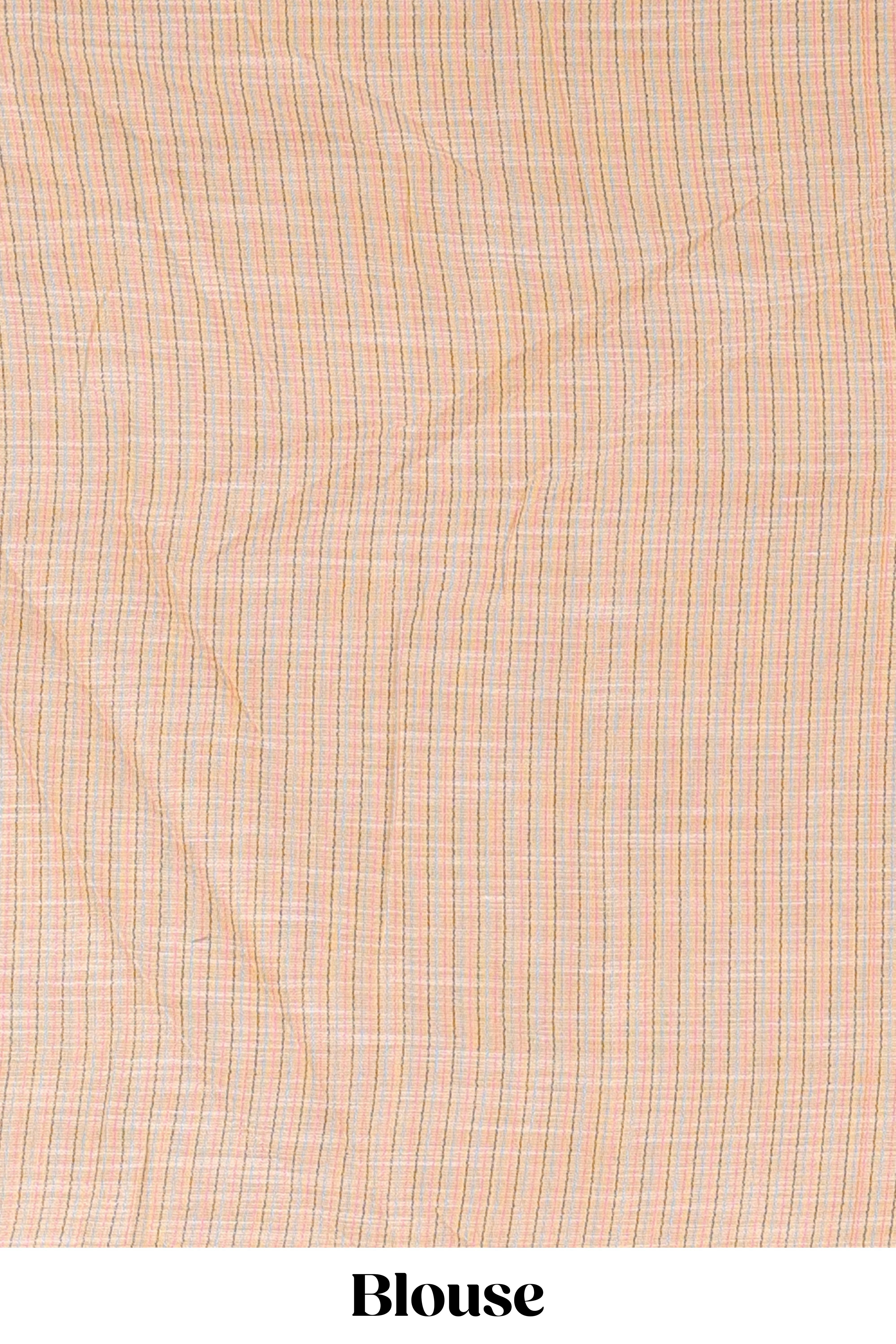 Sandal birds motifs linen cotton saree with self border and matchin blouse