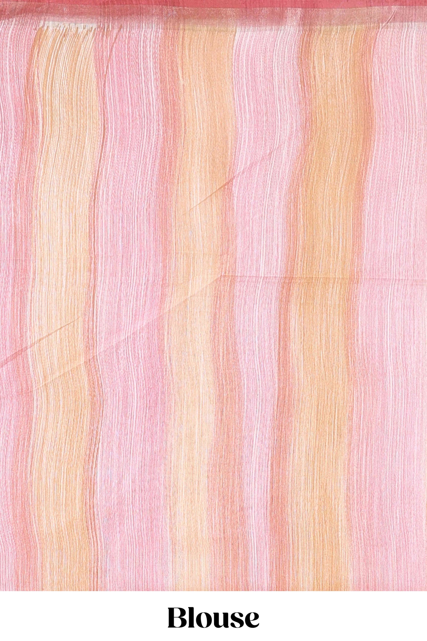 Peach stripes chikankari cotton saree with floral butta and self pallu