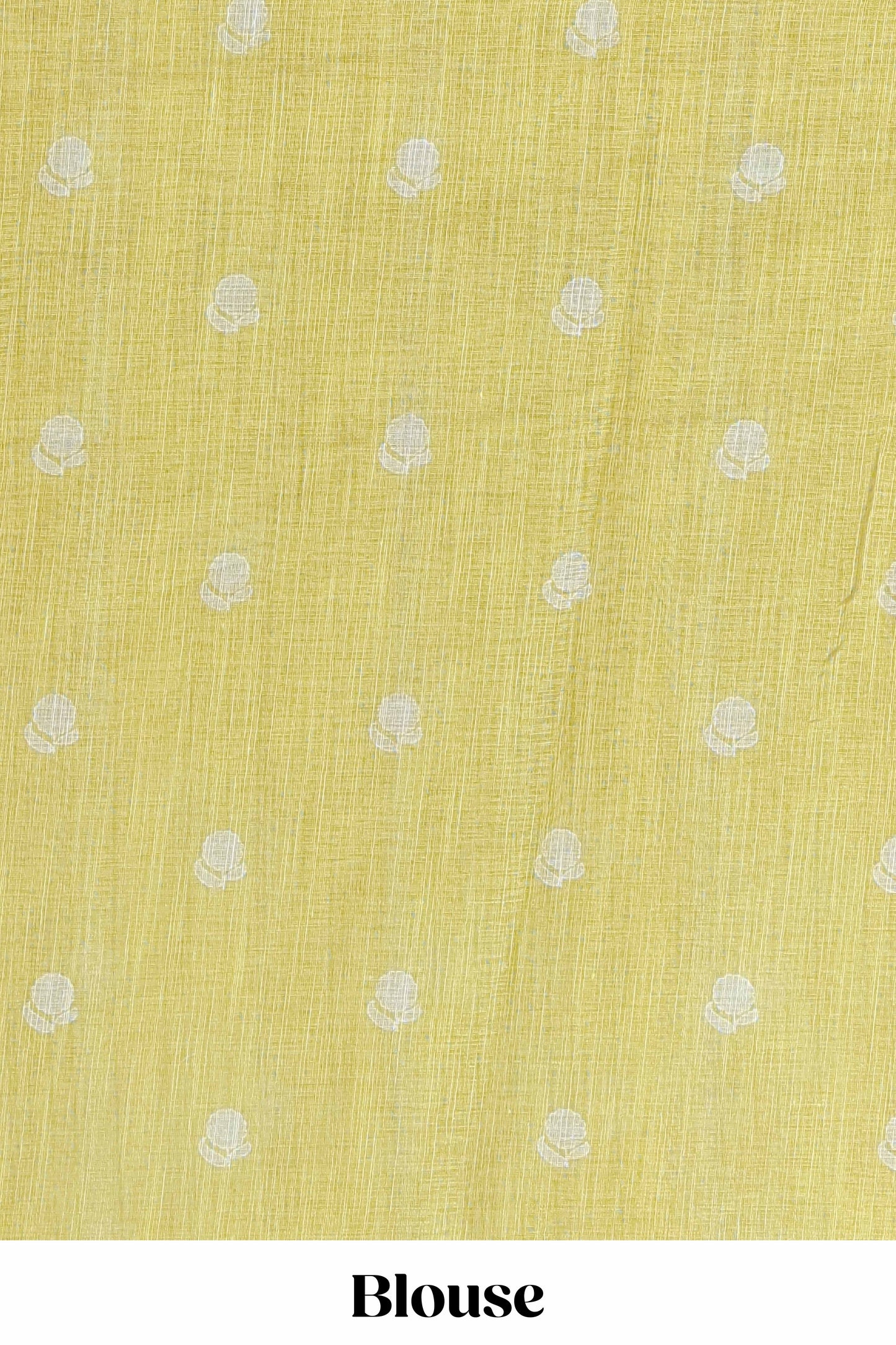 Lemon yellow Linen Cotton Body Flower Print With Border Pichwai and Lotus Flower Print and Printed Blouse
