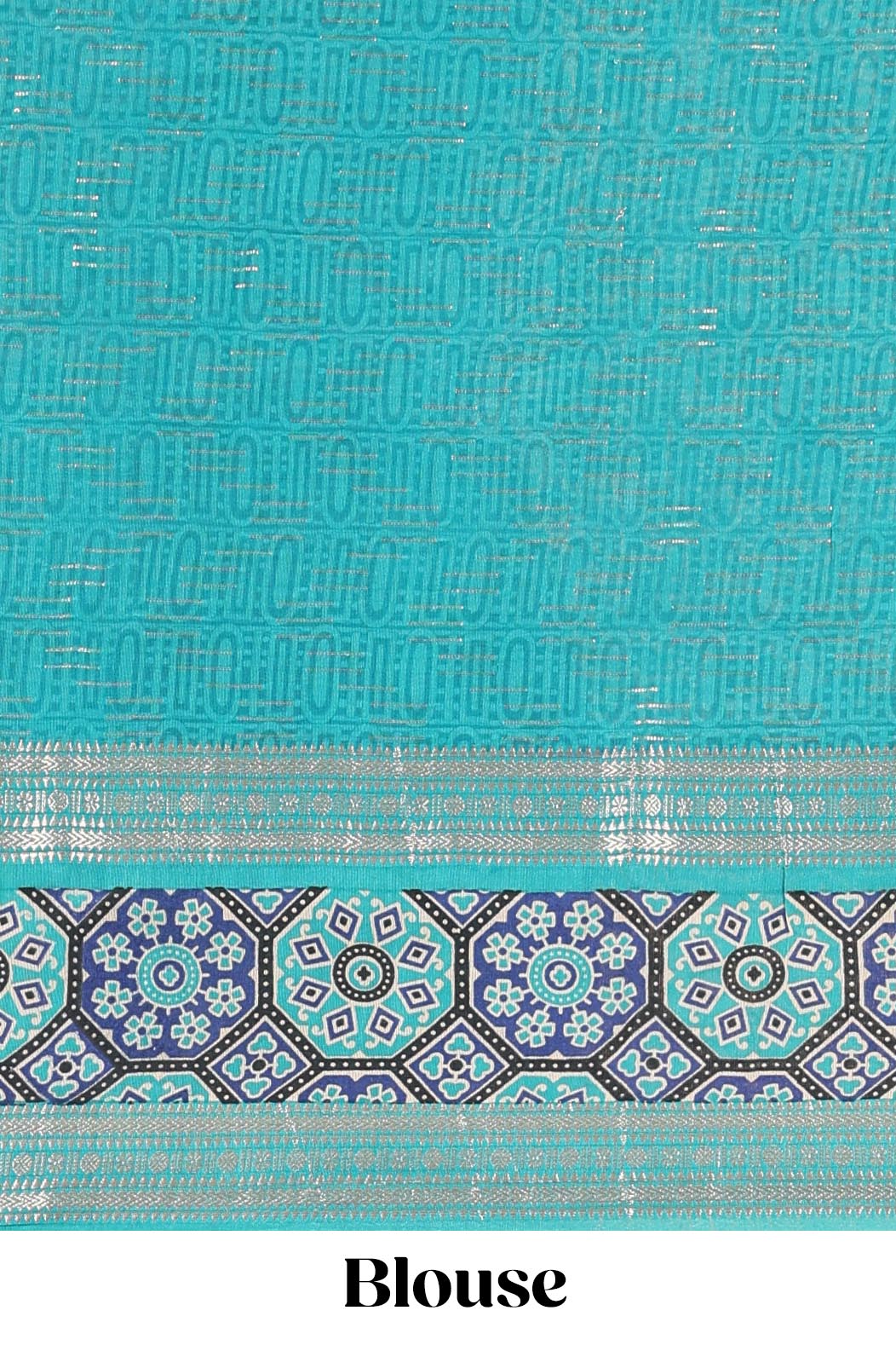 Sandal floral print chanderi cotton saree with contrast zari design border and stripes pallu