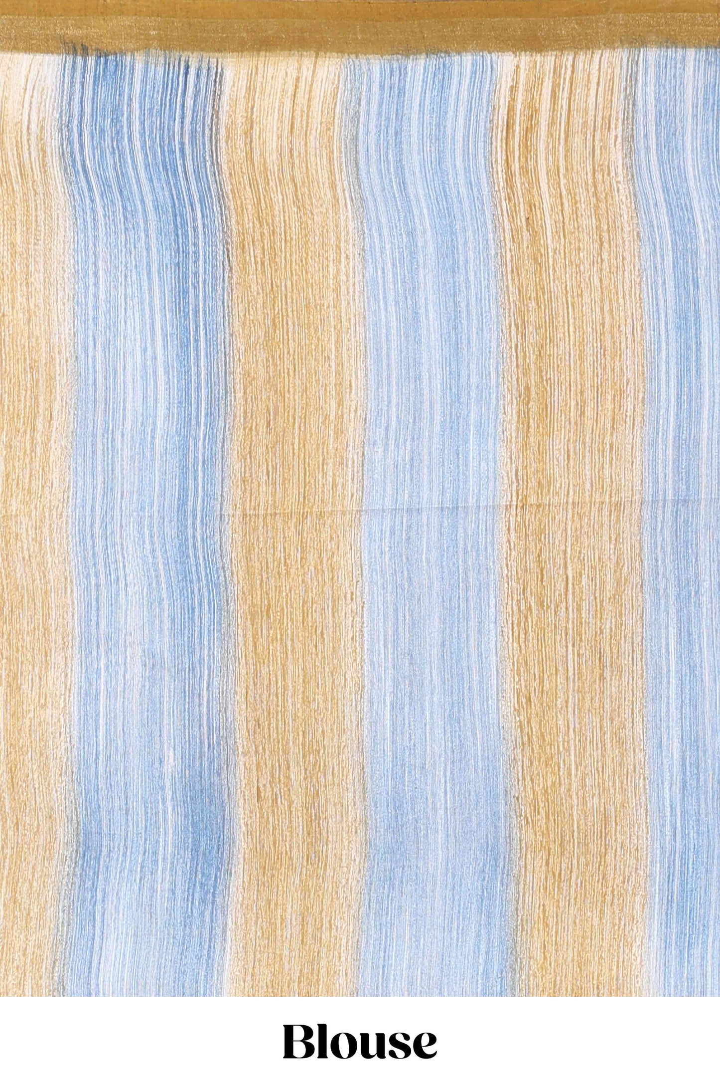 Sandal thread work stripes chikankari cotton saree with pallu and blouse