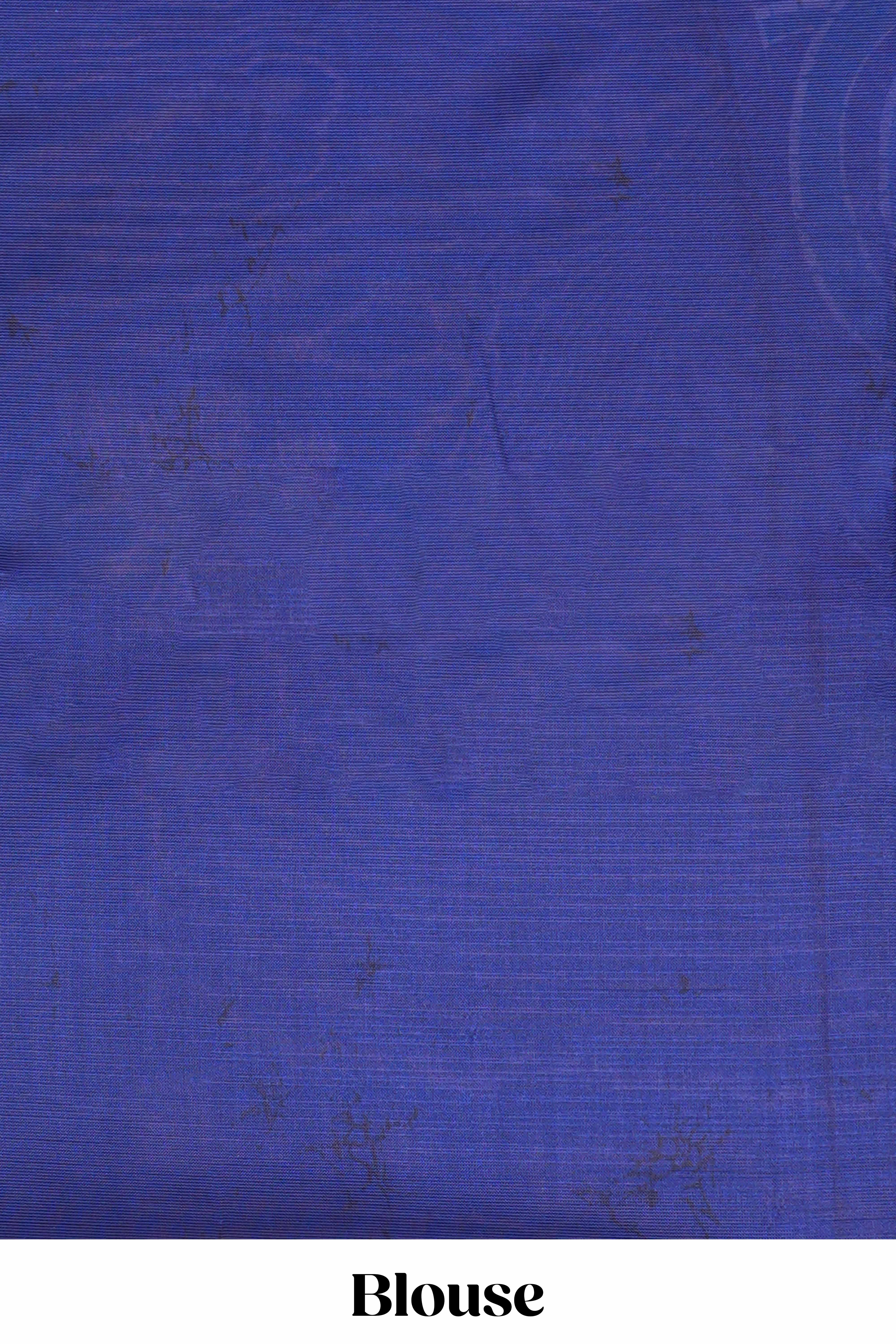 White and navy blue floral print litchi art silk saree with scallop print pallu