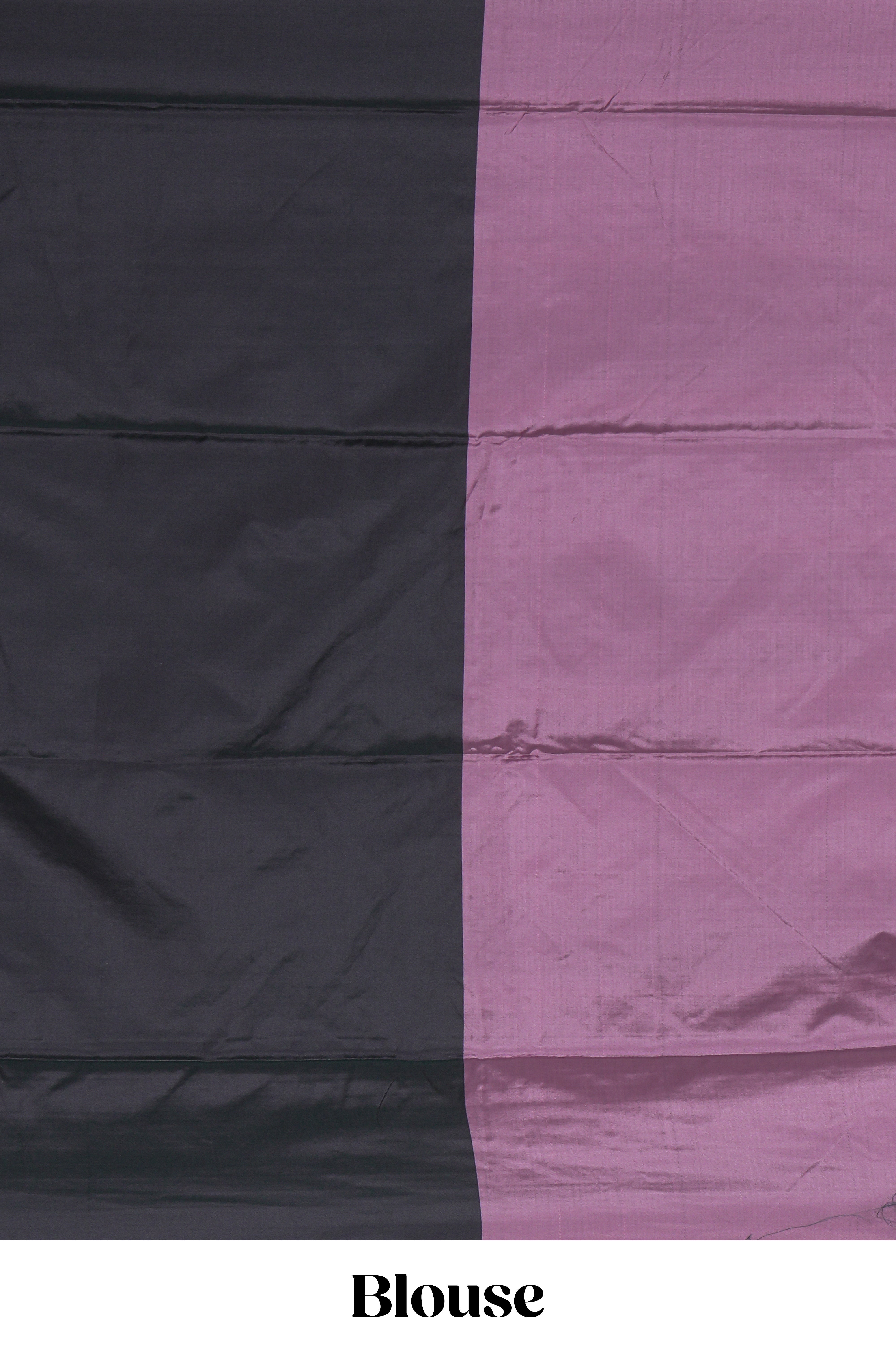 Borderless mauve & black dual tone striped design arani gift saree with self pallu and matching blouse