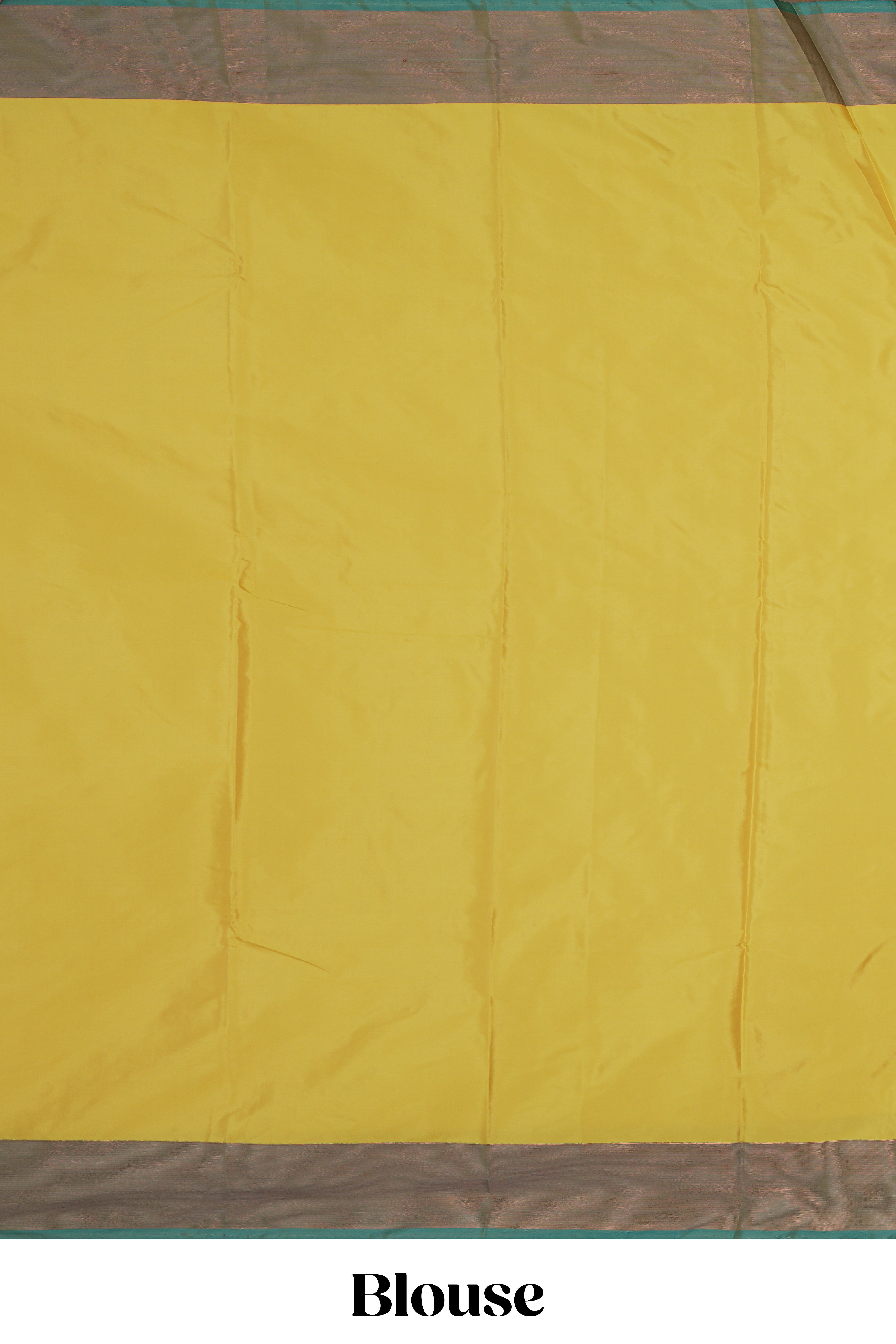 Yellow striped design arani gift saree with contrast border and plain blouse