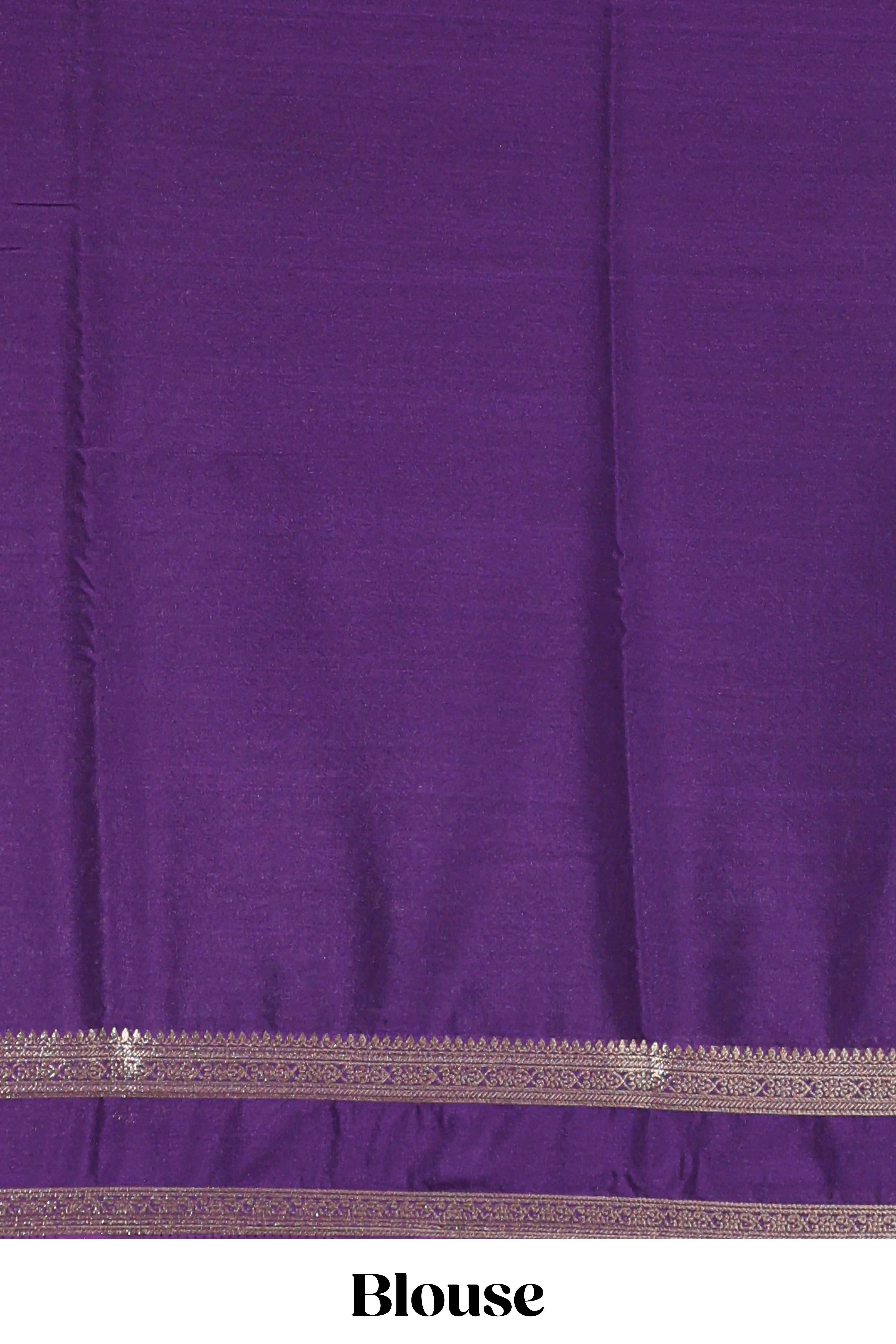 Light blue art mysore silk saree with retta petta contrast border and rich pallu with plain blouse