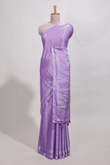 Lavender art mysore silk saree with retta petta contrast border and rich pallu with plain blouse