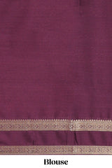 Red art mysore silk saree with retta petta contrast border and rich pallu with plain blouse