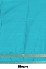 Green art mysore silk saree with retta petta contrast border and rich pallu with plain blouse