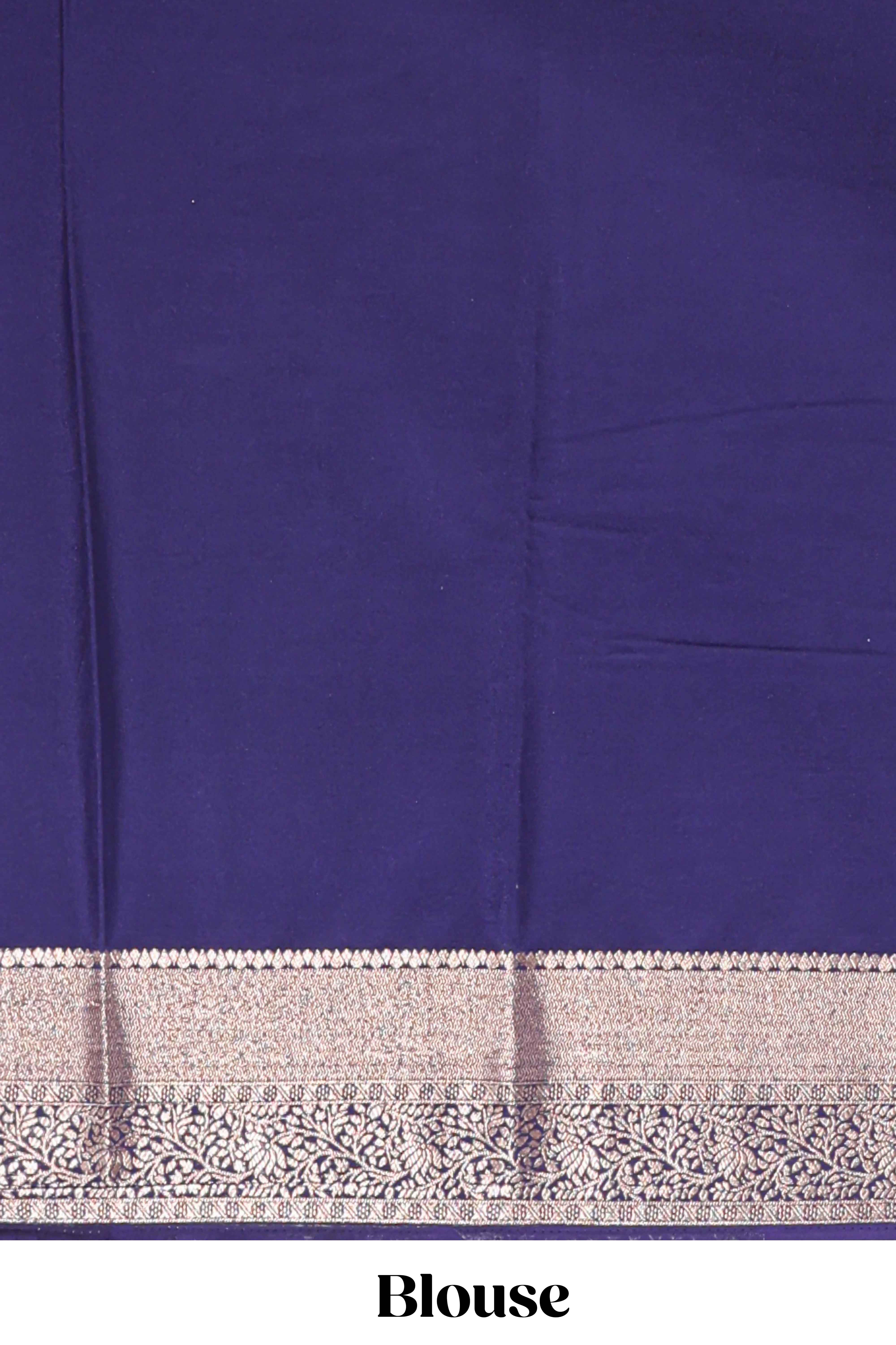 Hot pink floral butta motifs art mysore silk saree with contrast zari border and plain blouse