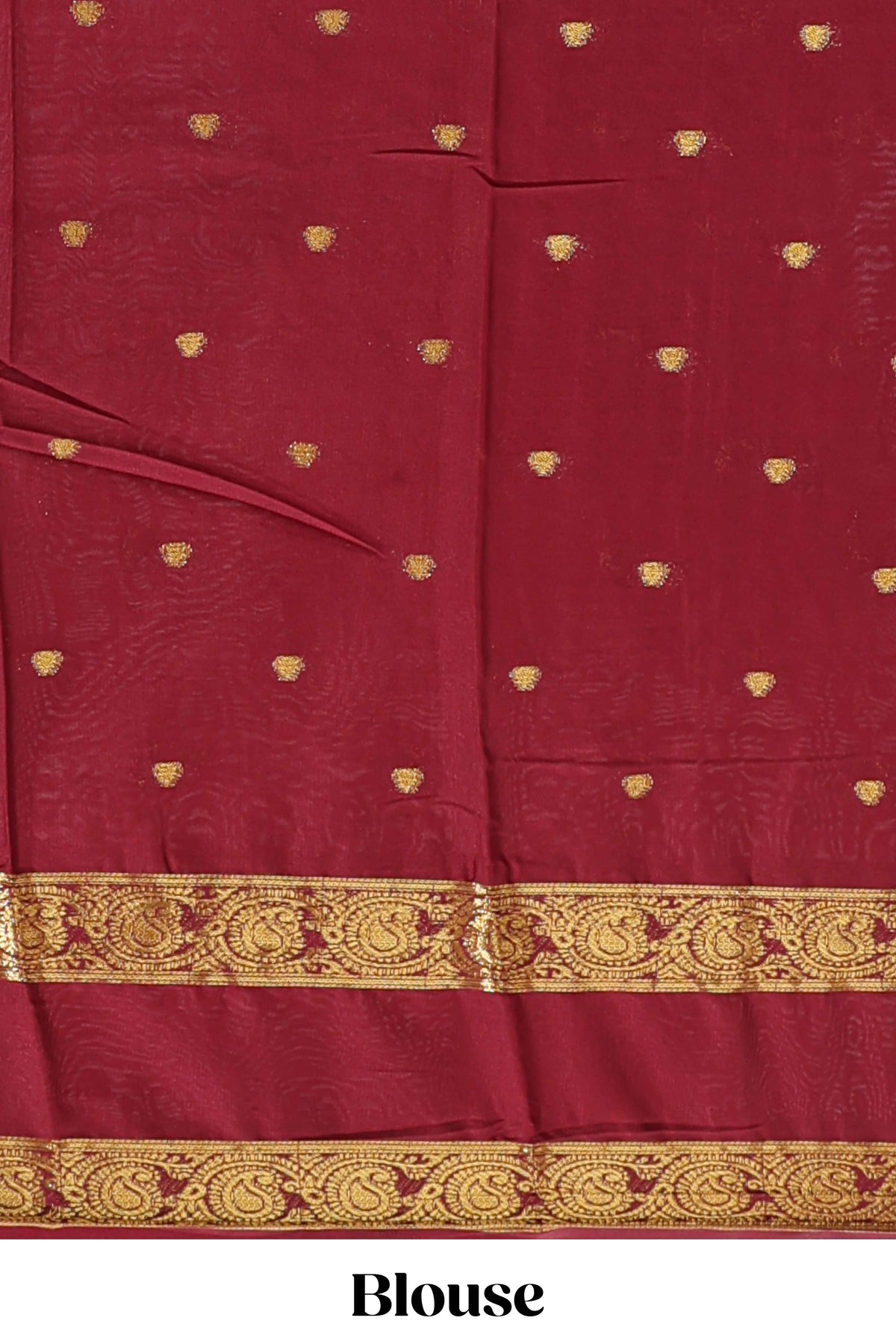 Pink butta designed art mysore silk saree with contrast zari border and blouse