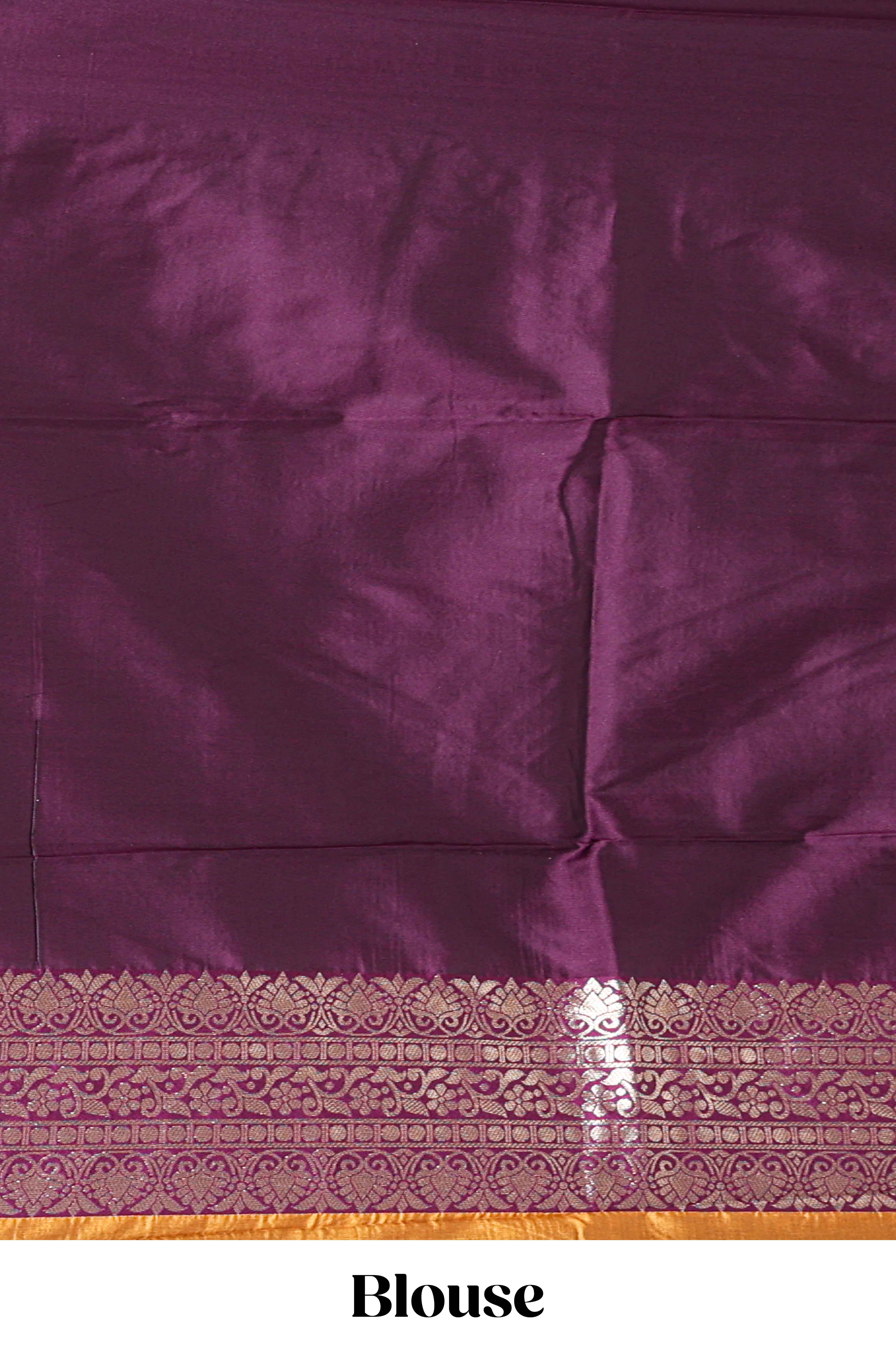 Mustard Yellow Checked Art Silk Saree with Rich Gold Zari Border and Grand Zari Woven Pallu with Contrast Blouse