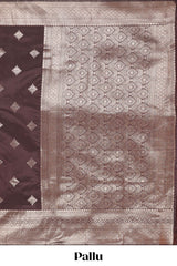 Coffee Brown Art Silk Saree with Geometric Design Rich Zari Border and Border with Matching Blouse
