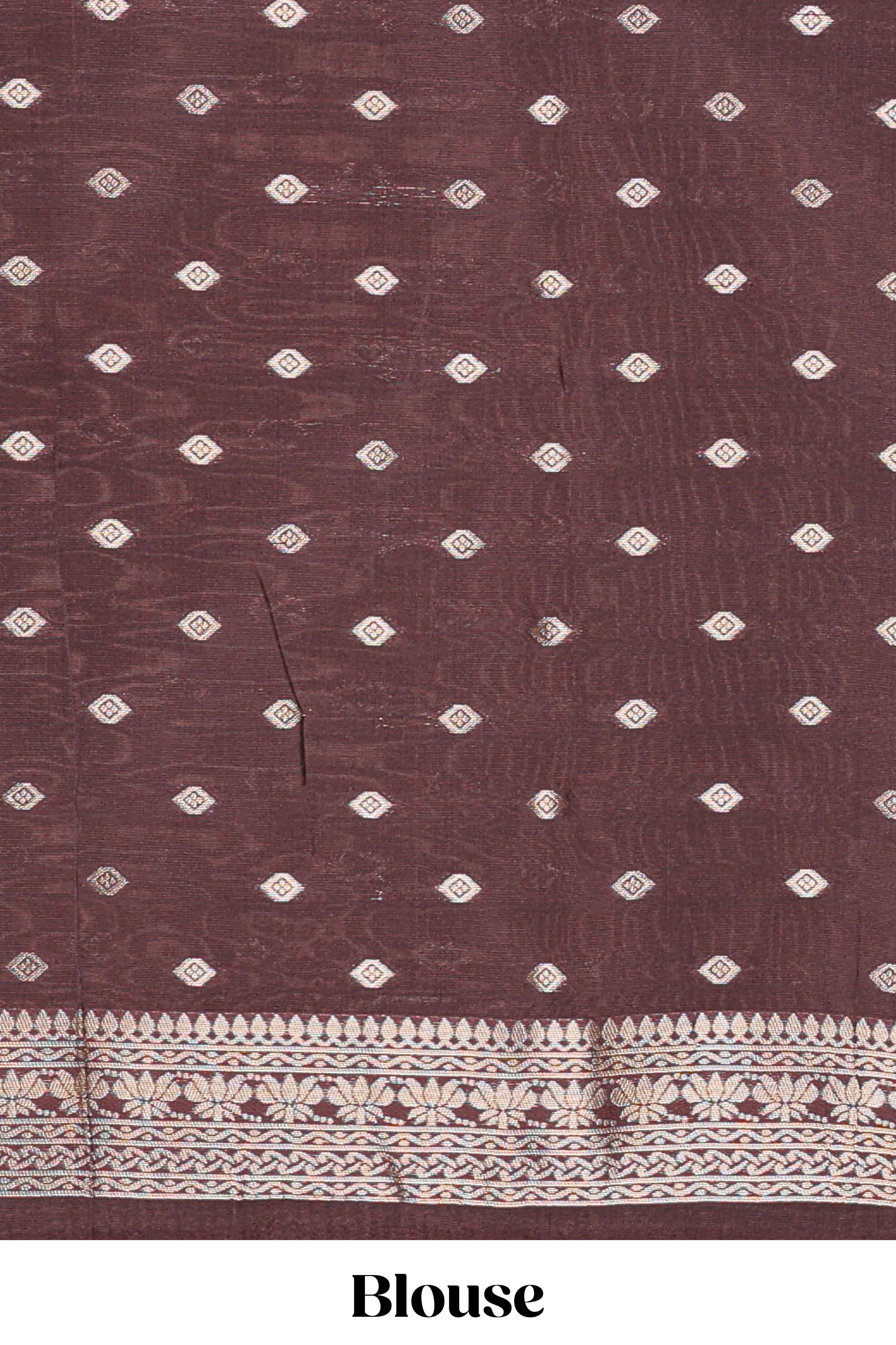Wine Brown Art Silk Saree Gold Zari Woven Pichwai Motifs with Woven Zari Border and Matching Blouse