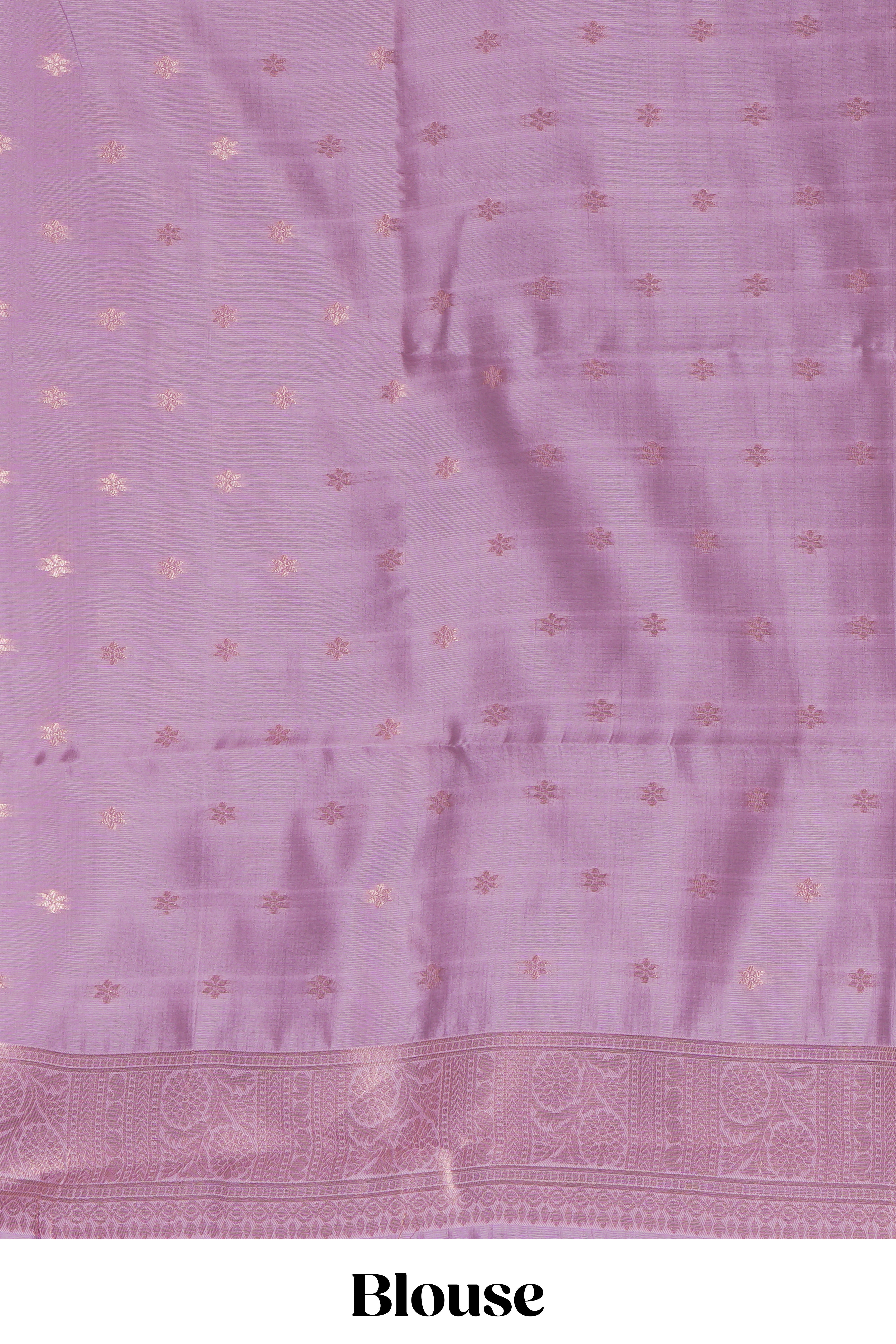 Purple zari checkedart silk saree with contrast bentex zari border and zari motifs blouse
