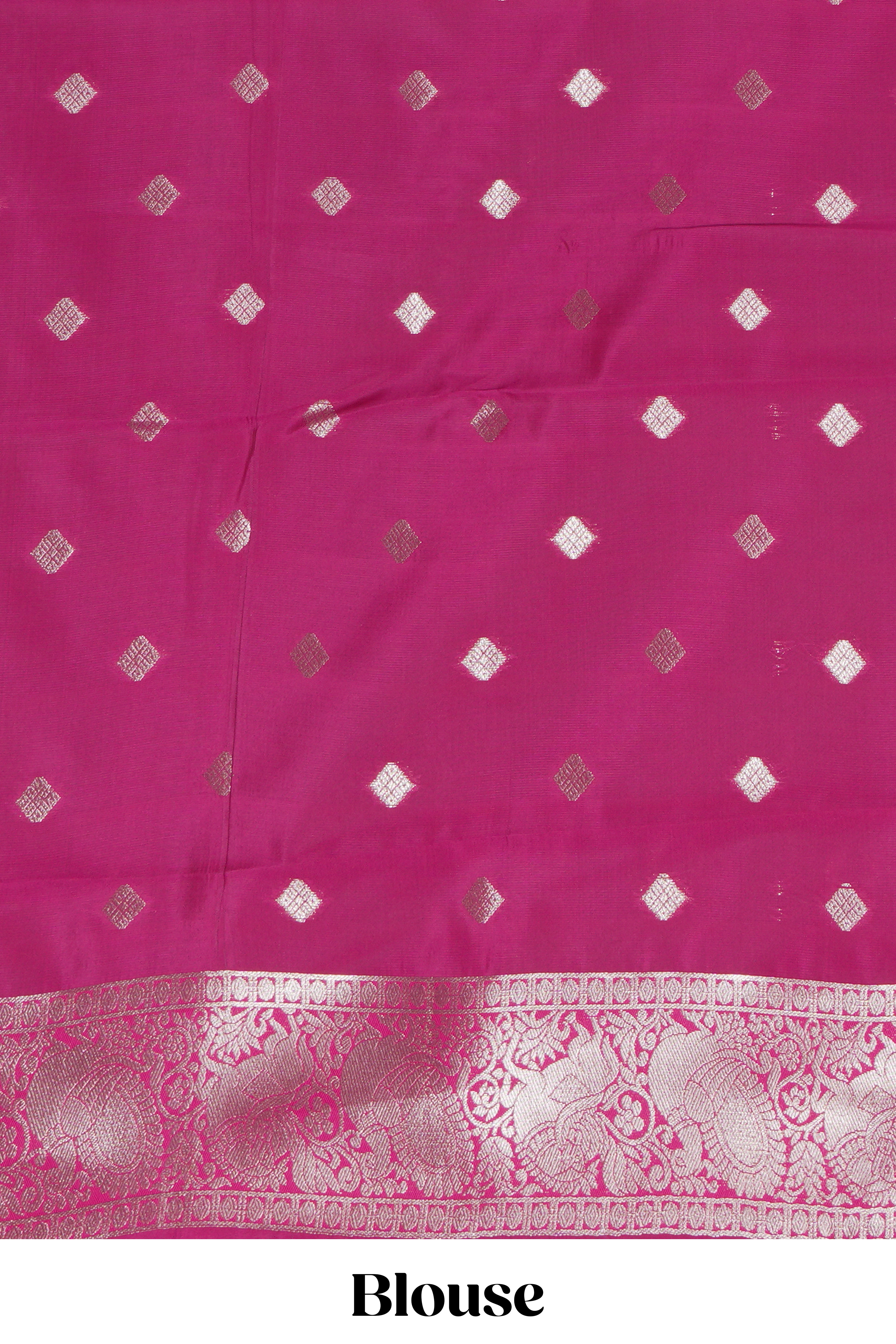 Maroon checked zari motifs art silk saree with self zari border and matching zari motifs blouse