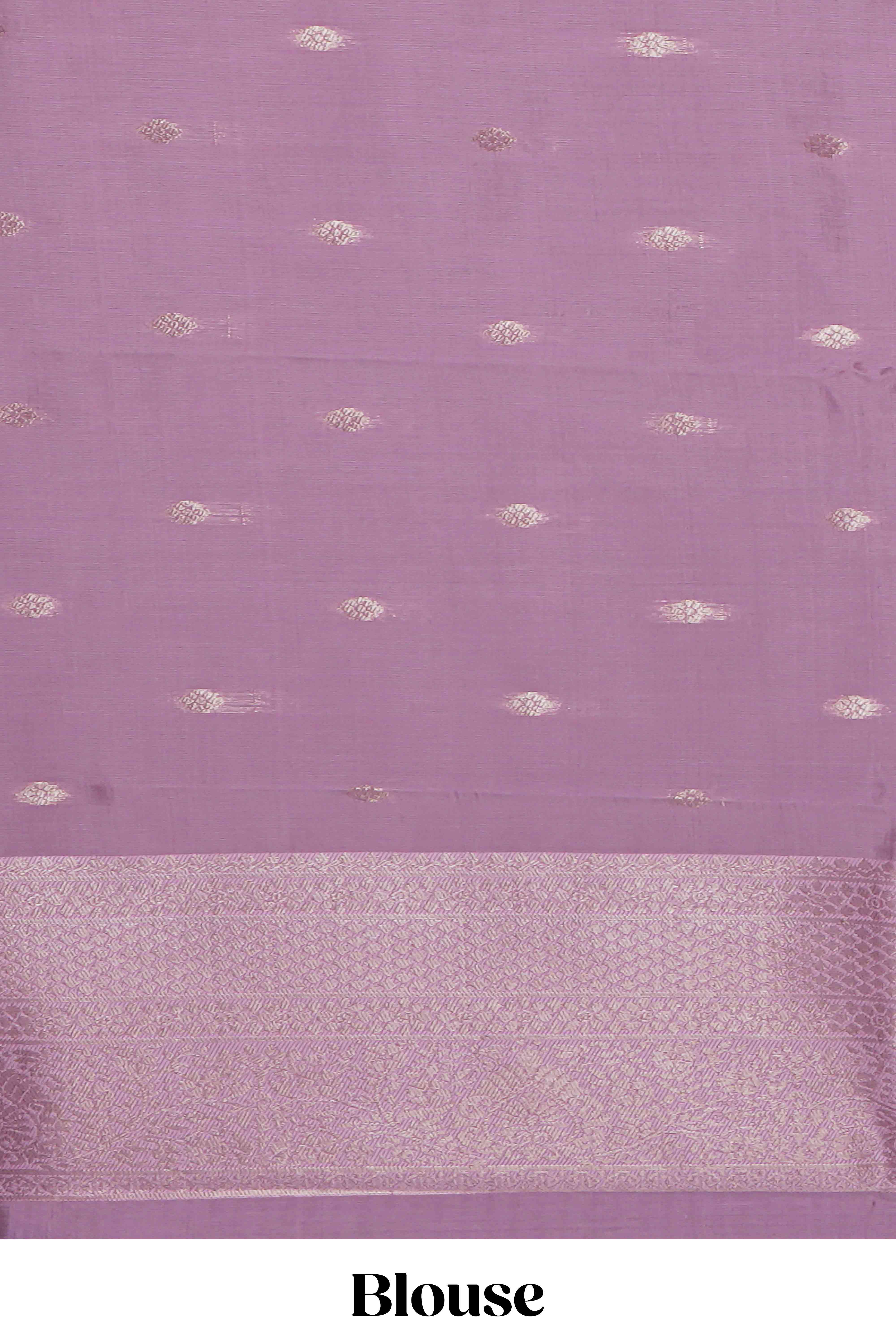 Pink striped floral design art silk saree with contrast zari border and zari motifs blouse