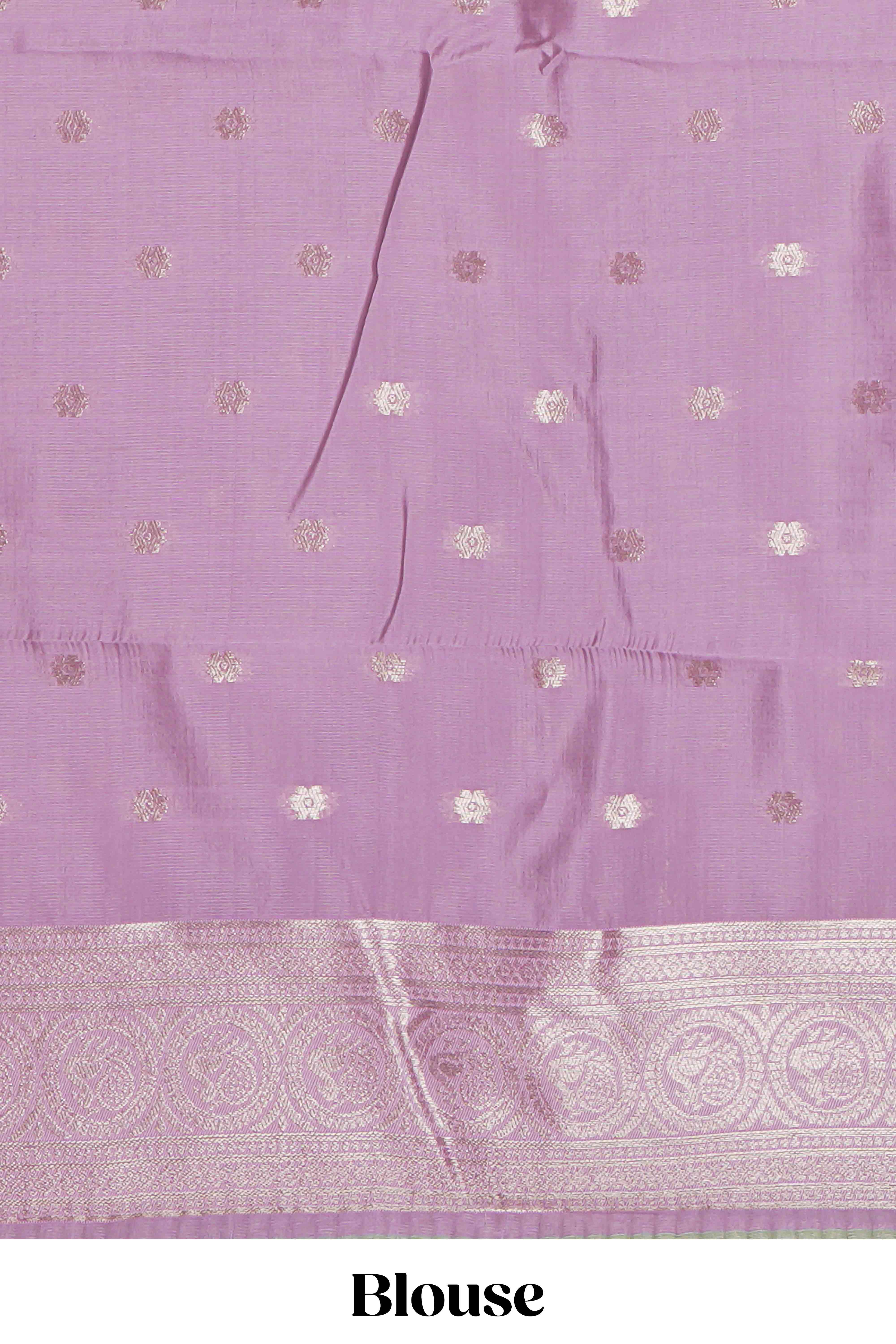 Dark brown zari floral motifs art silk saree with contrast zari border and motifs blouse