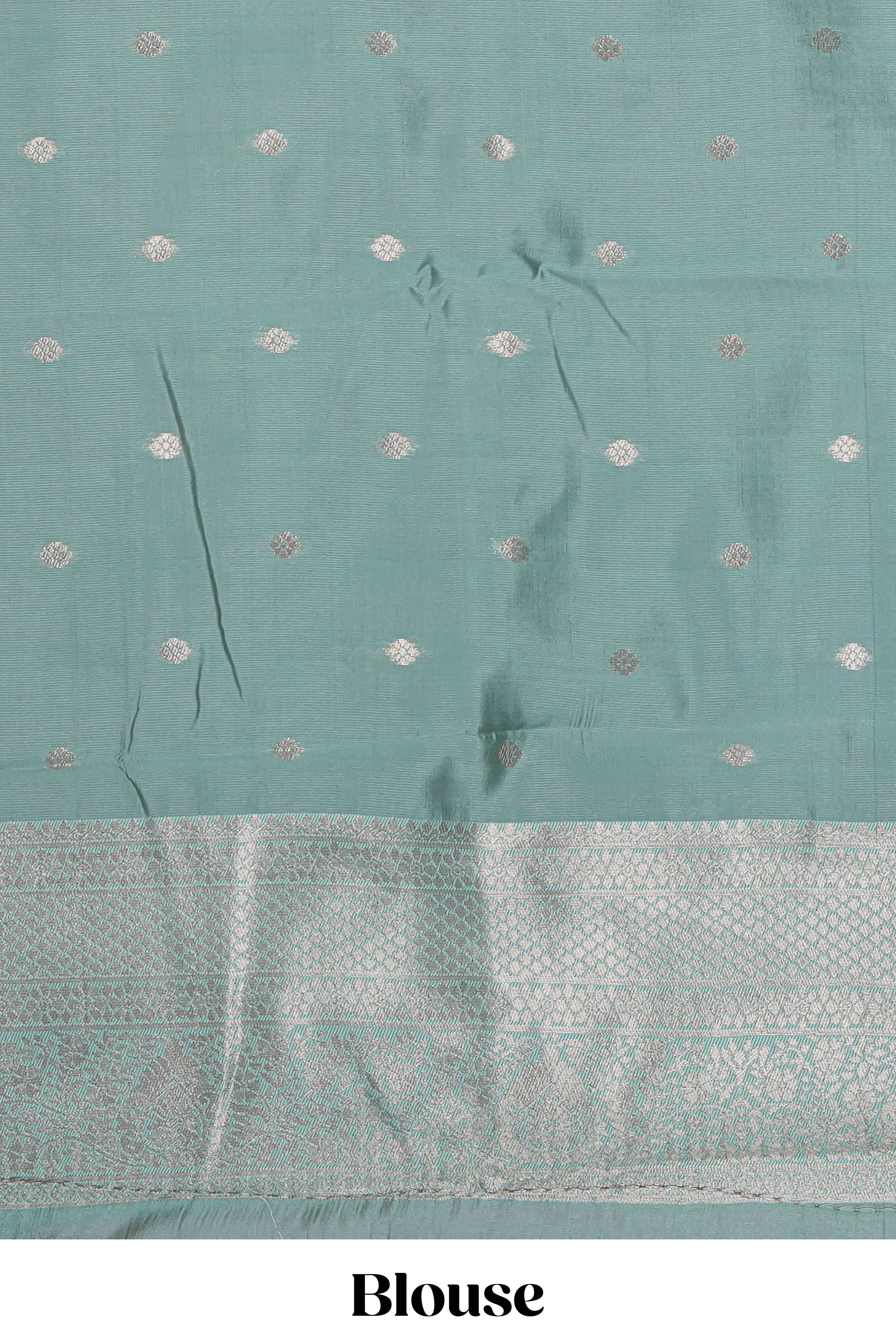 Orange striped floral design art silk saree with contrast zari border and zari motifs blouse