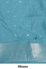 Purple striped floral design art silk saree with contrast zari border and zari motifs blouse