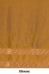 Purple striped zari design art silk saree with contrast zari border and matching blouse
