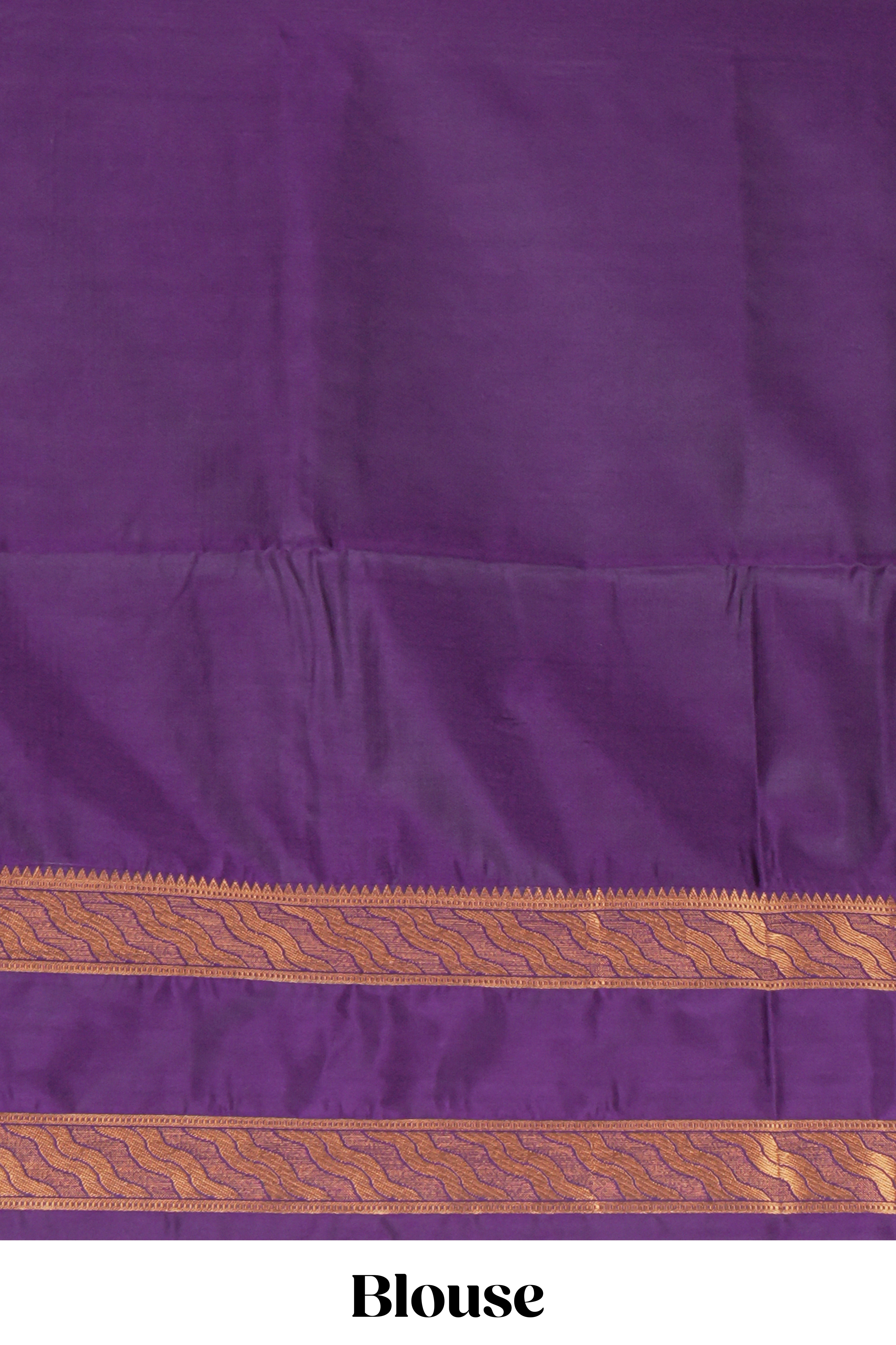 Turquoise green striped zari design art silk saree with contrast zari border and blouse