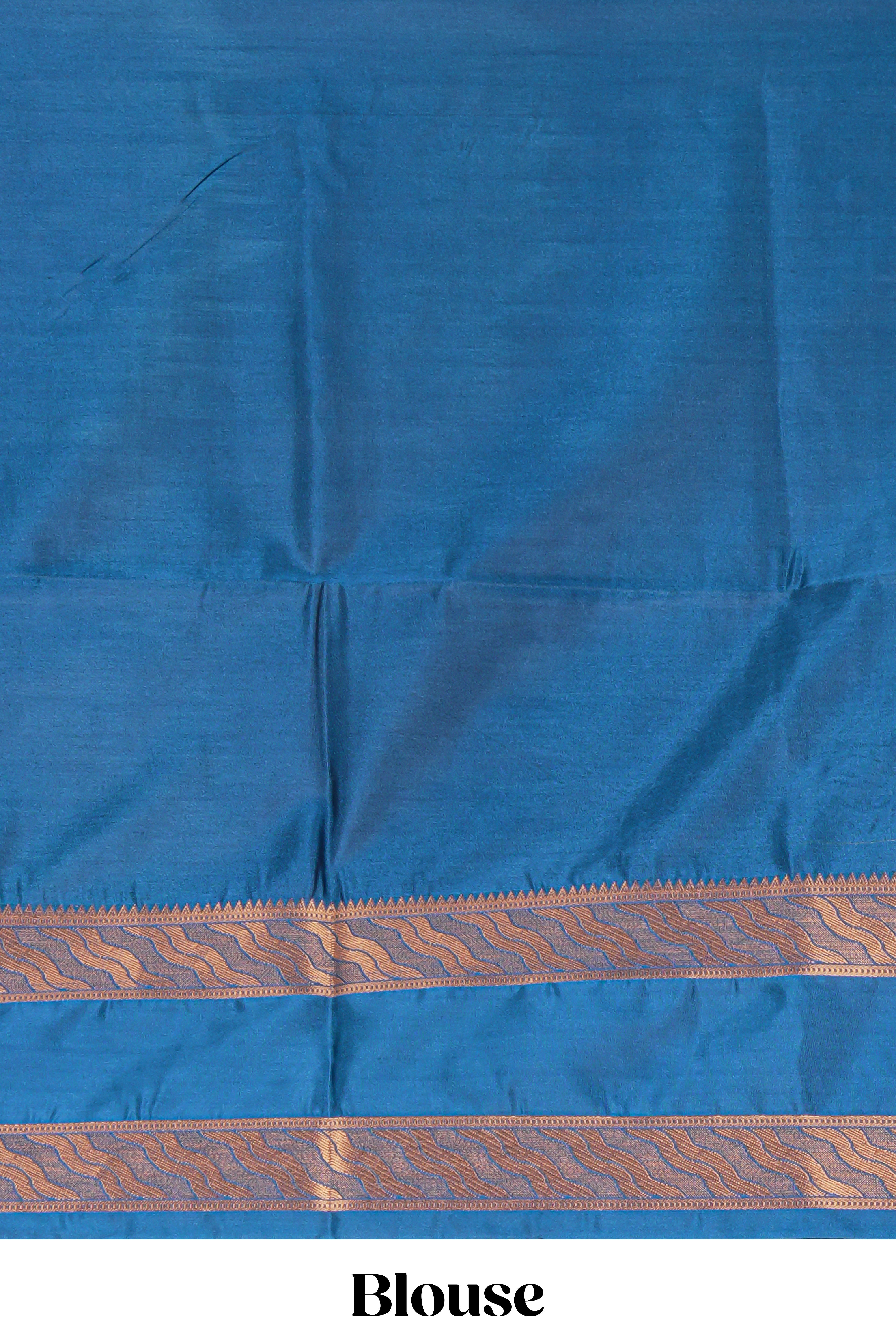 Green striped zari design art silk saree with contrast zari border and blouse