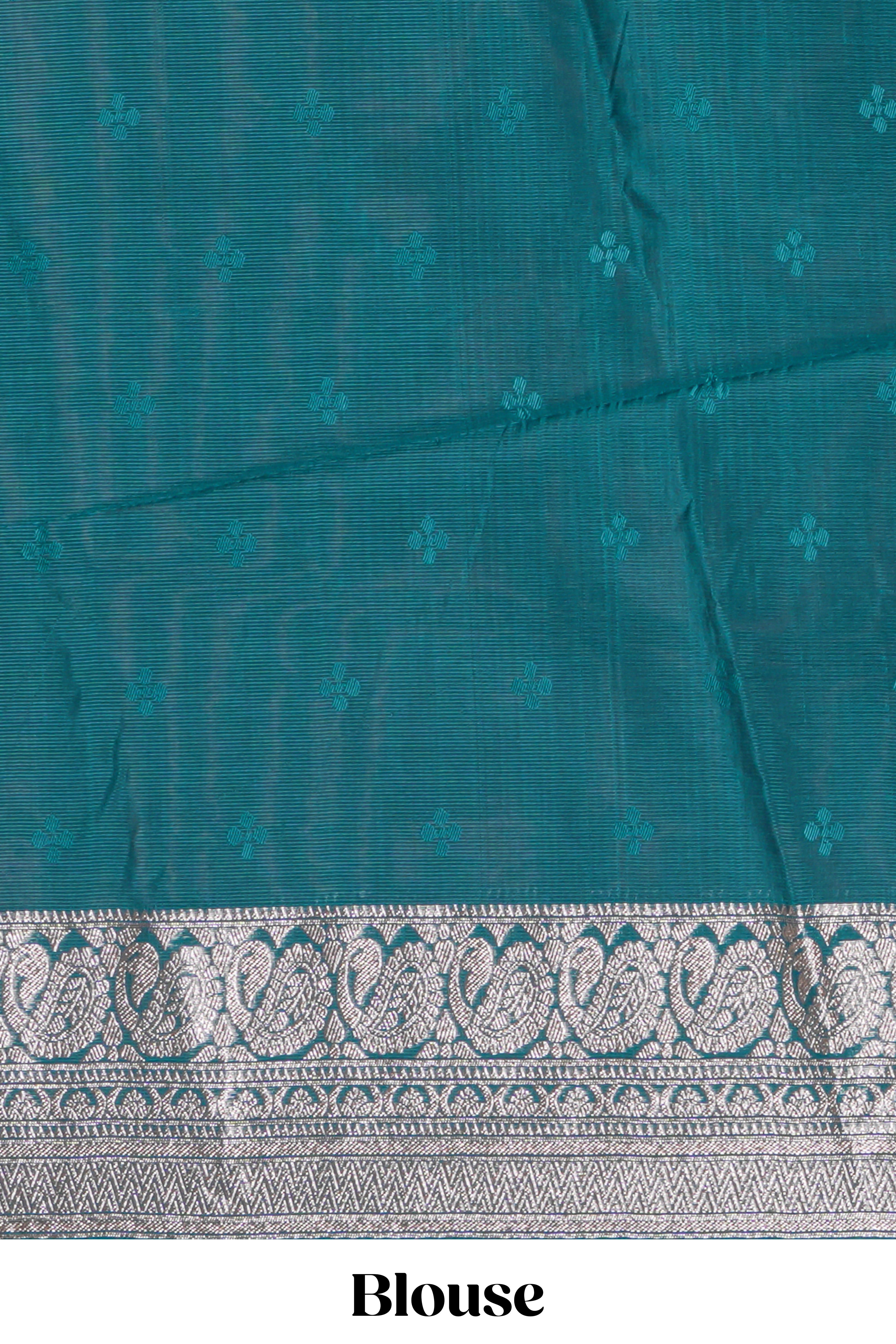Purple floral motifs design art silk saree with self traditional palak design border and contrast blouse