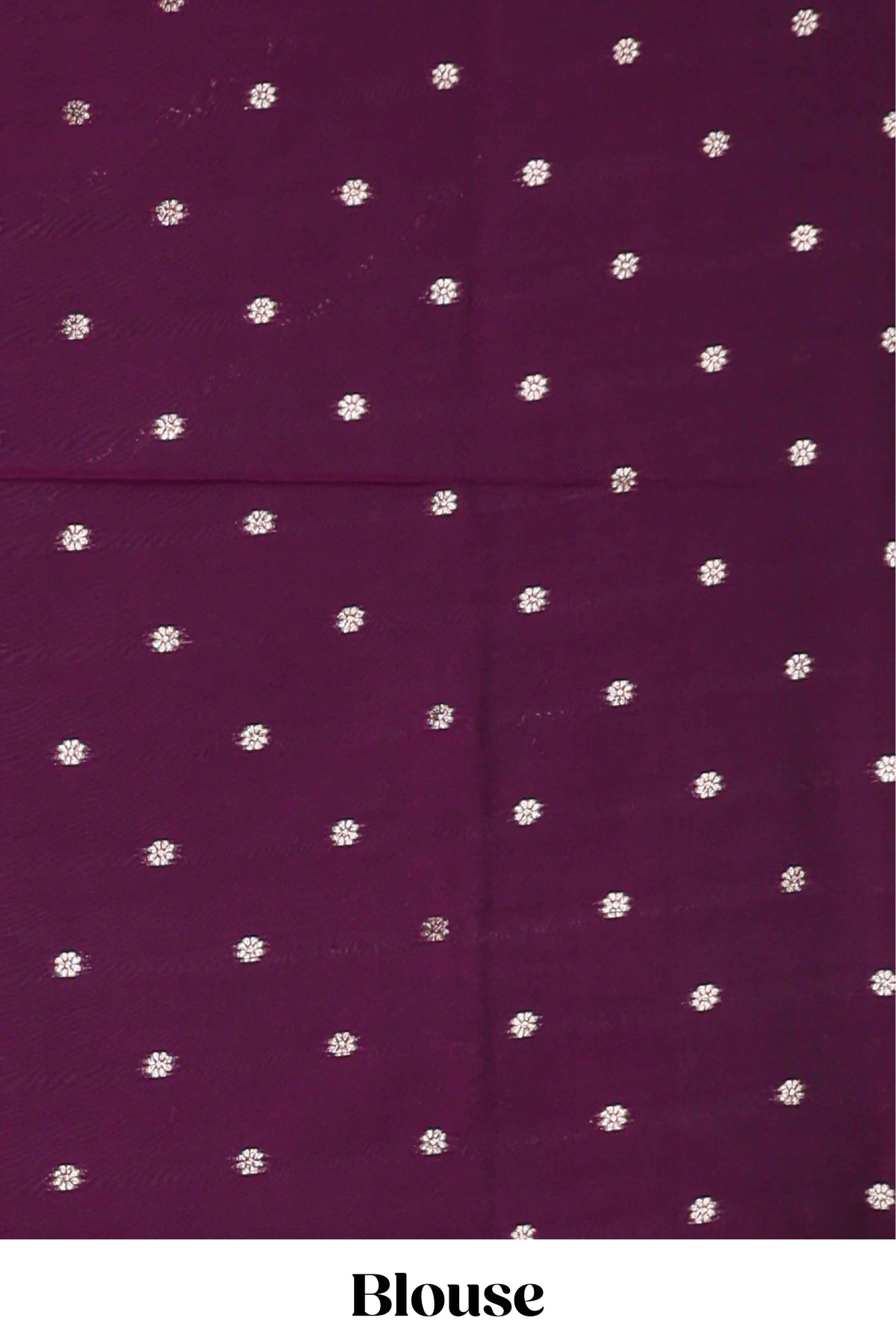 Purple floral design art silk saree with self zari border and matching motifs blouse