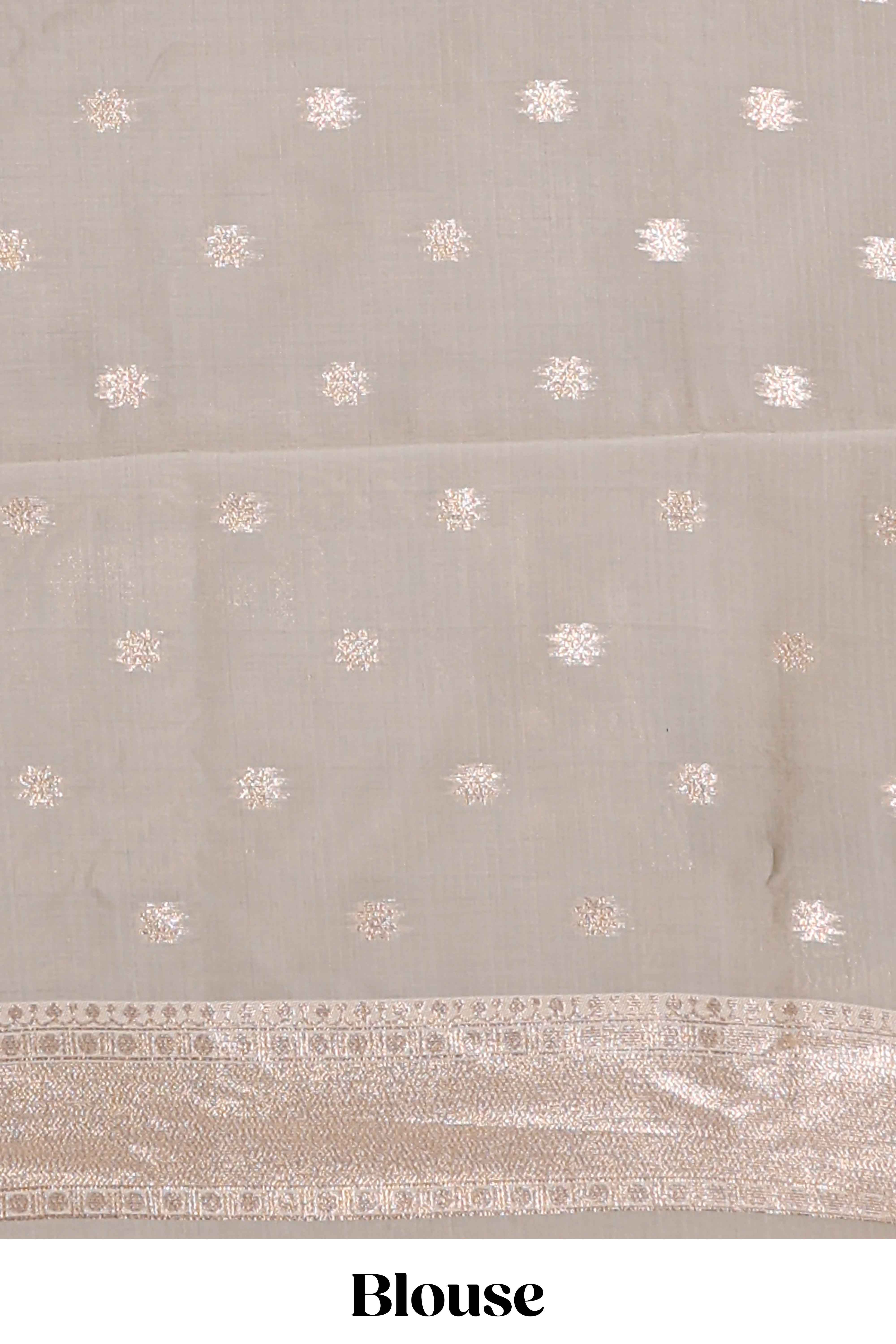 Purple floral design art silk saree with contrast zari border and motifs blouse