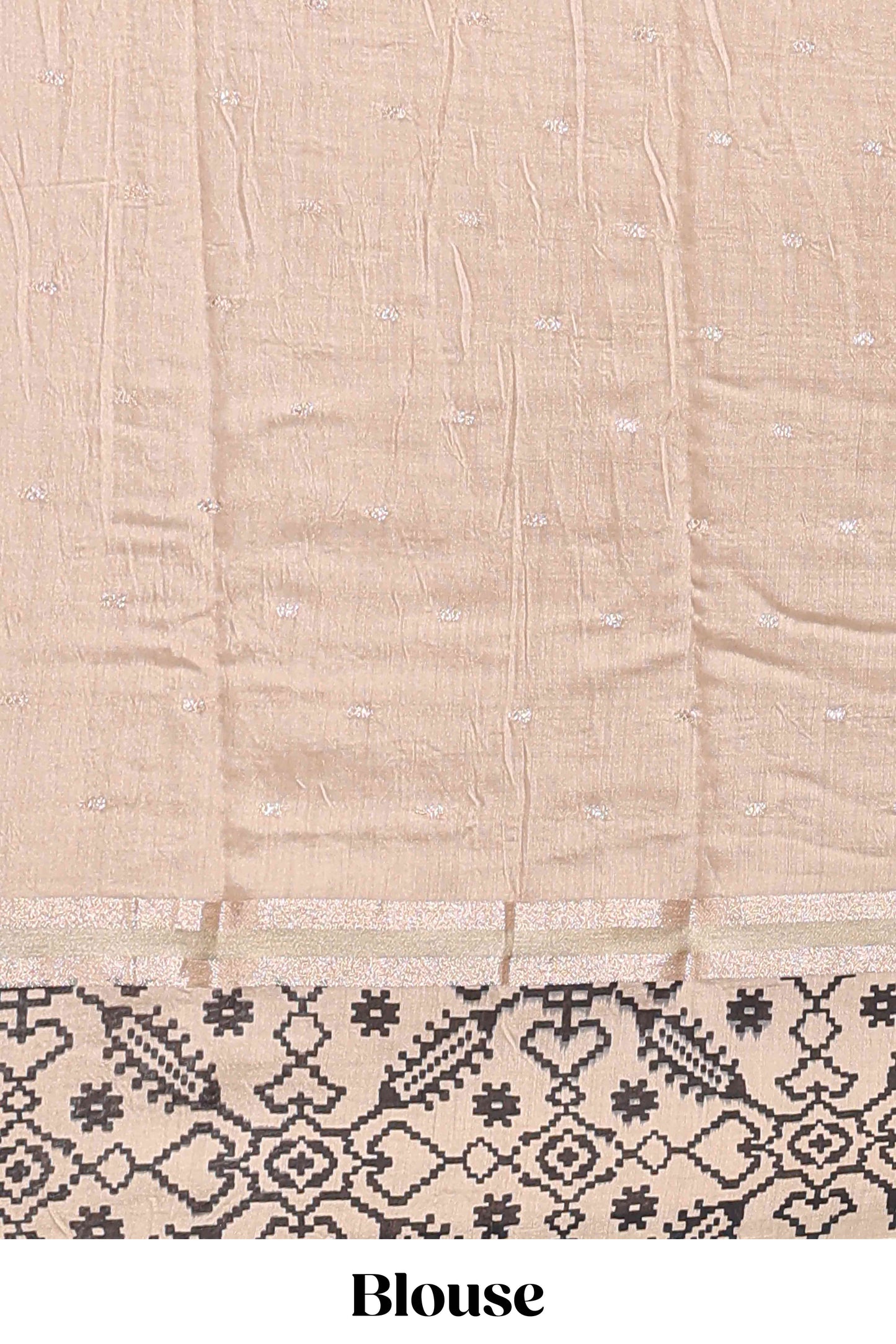 Sandal plain assam silk saree eith self ikkat style border and matching blouse