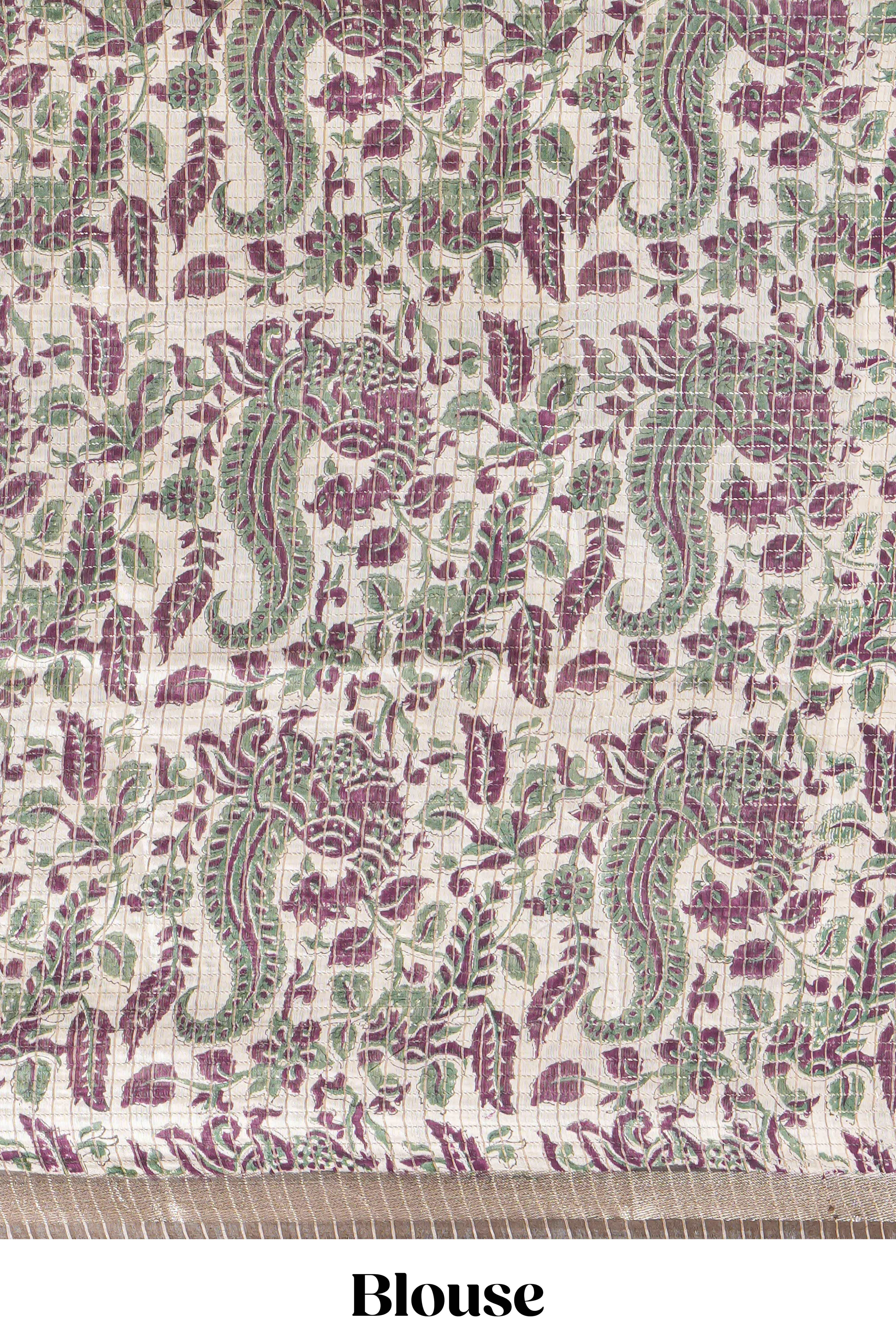 Elegant pastel pink Assam Silk saree withfloral woven motifs rich zari border and contrastpallu with fine stripes and tassel detailing along with blouse piece