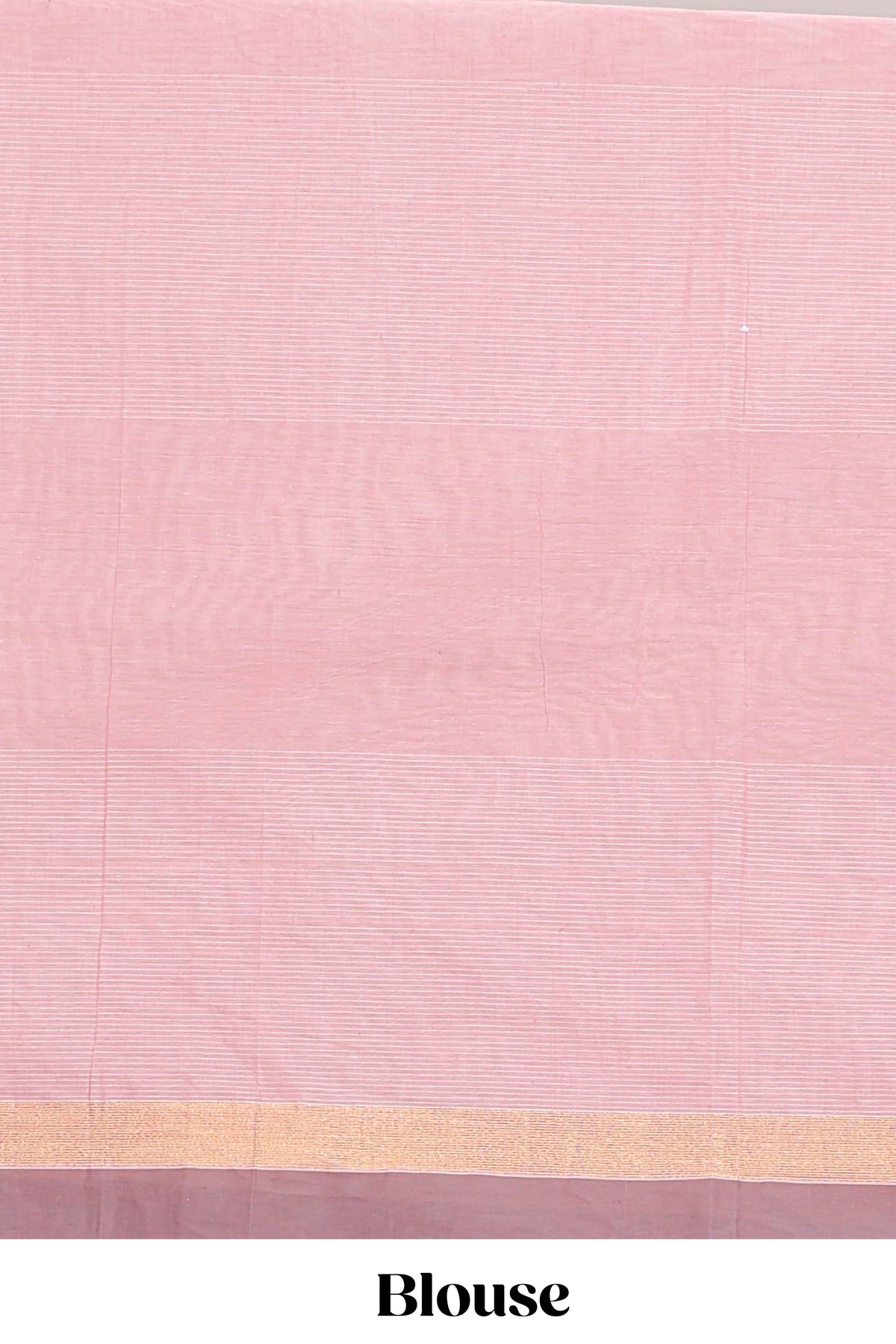 Powder pink motifs design bengal cotton saree with self border and matching blouse
